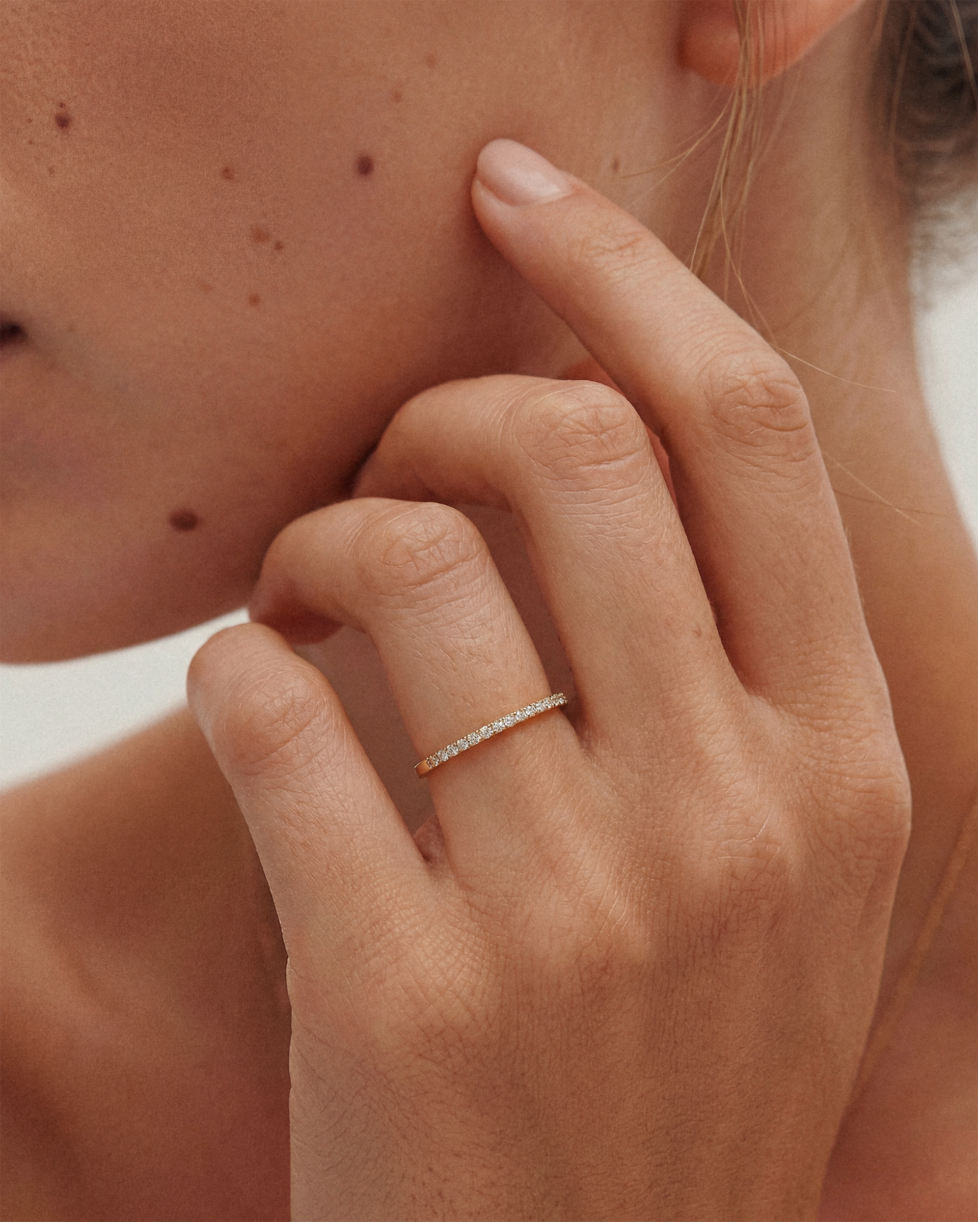 Half Eternity Pave Ring