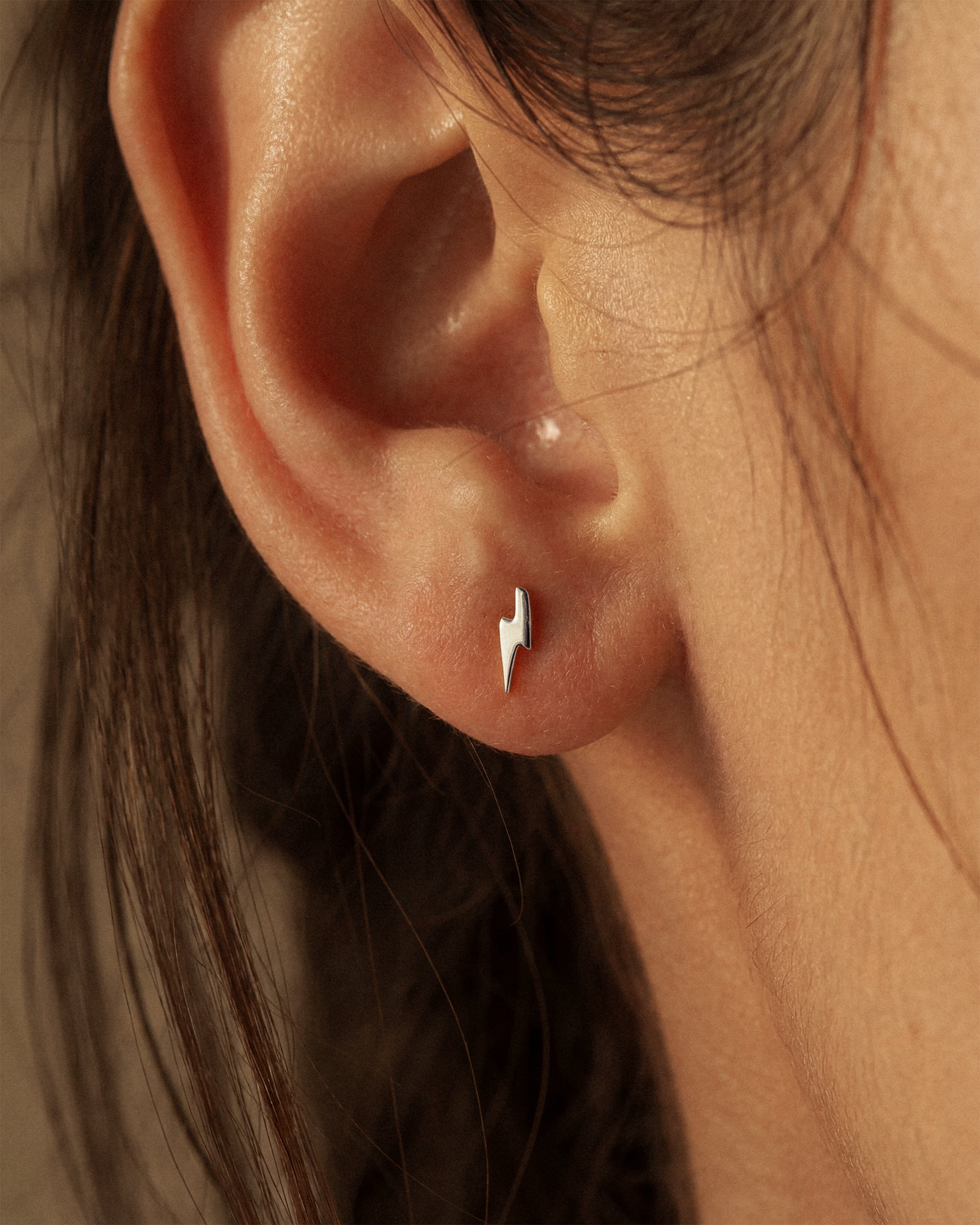 Lightning Studs in Silver — alternate view