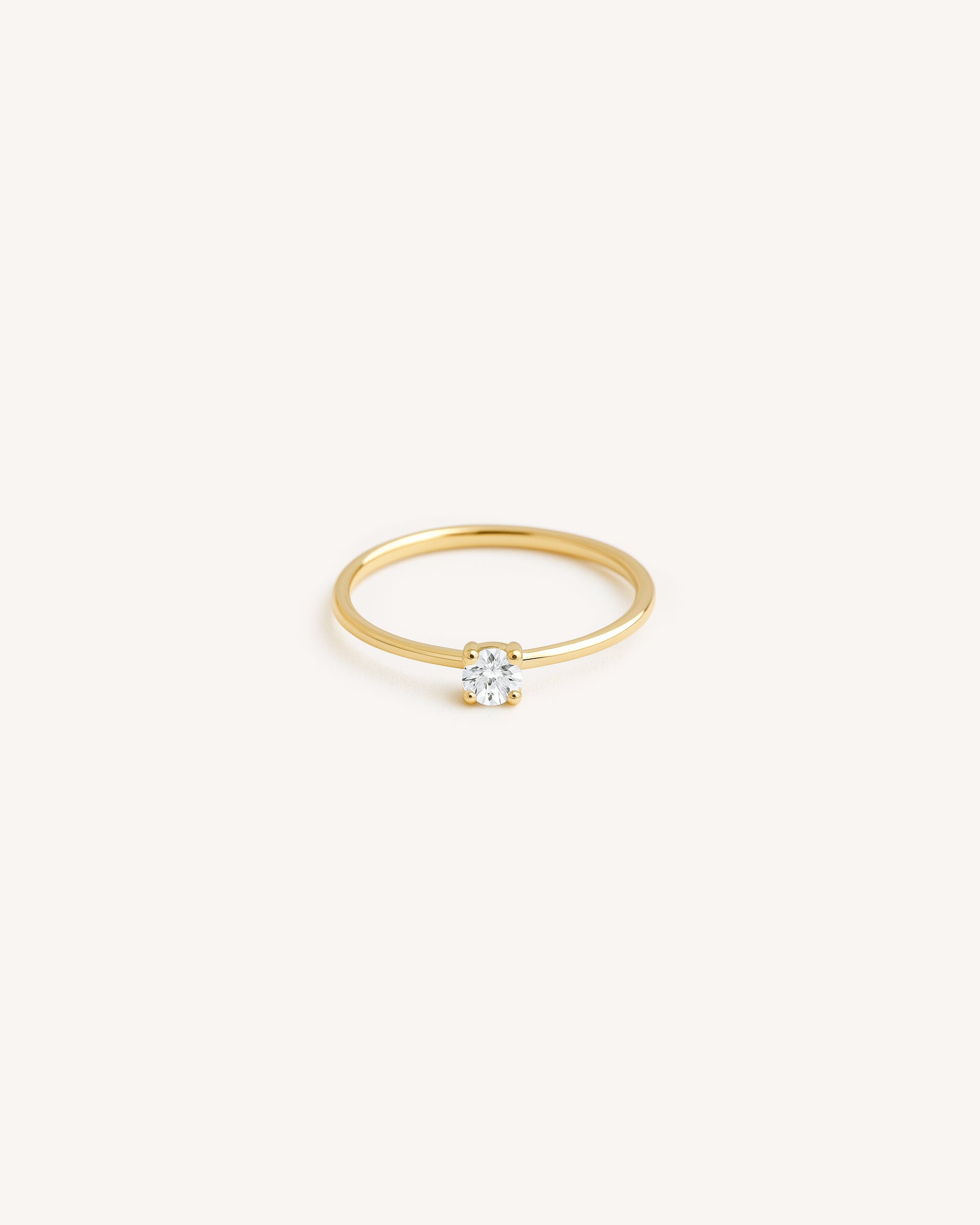 Mini Solitaire Ring in Gold — Crystal