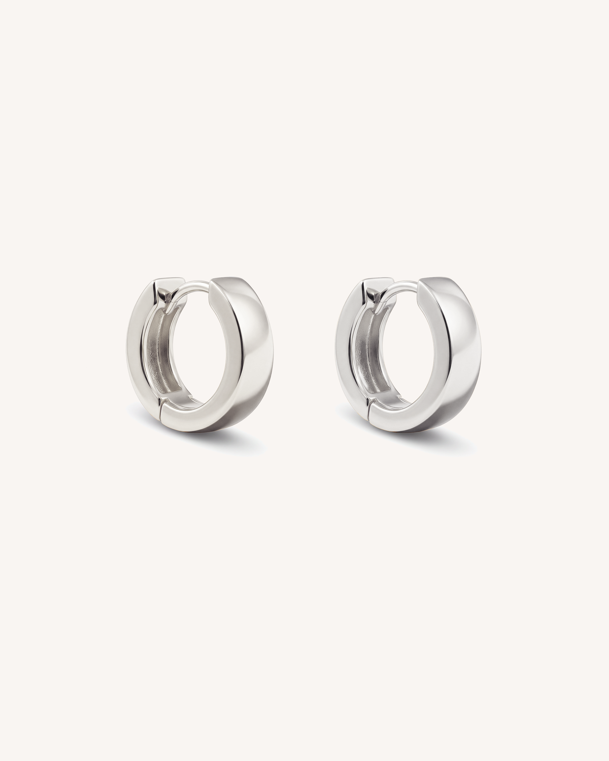 Mini Chunky Huggie Hoops in 925 Sterling Silver