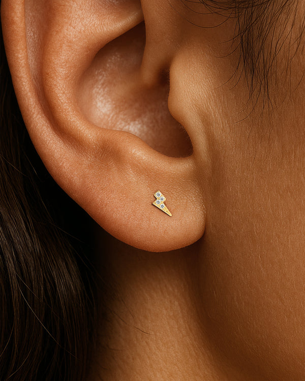 Mini Lightning Pavé Studs