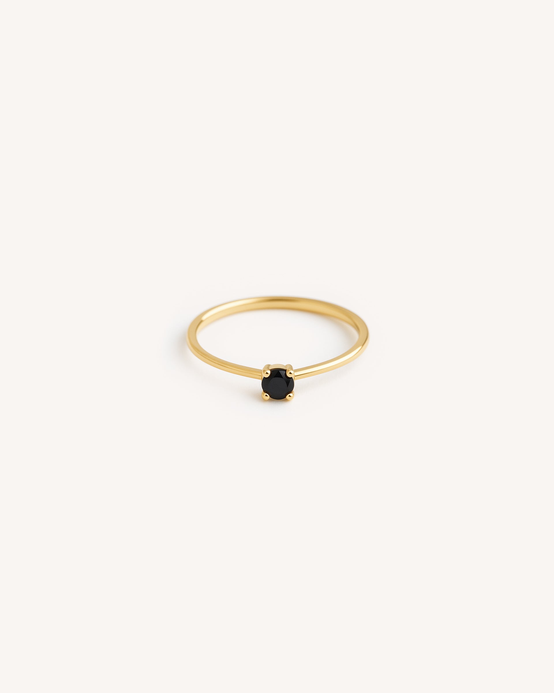Mini Solitaire Ring in Gold — Onyx
