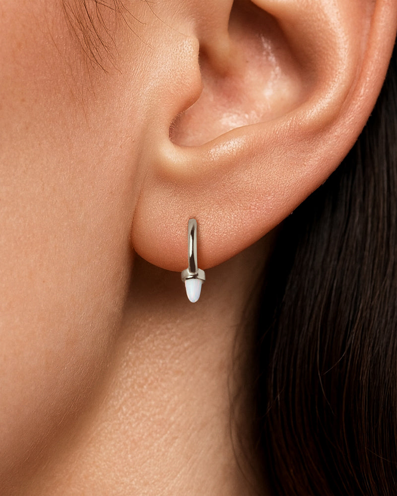 Opal Spike Huggie Hoops