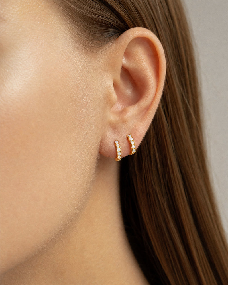 Opal Huggie Hoops