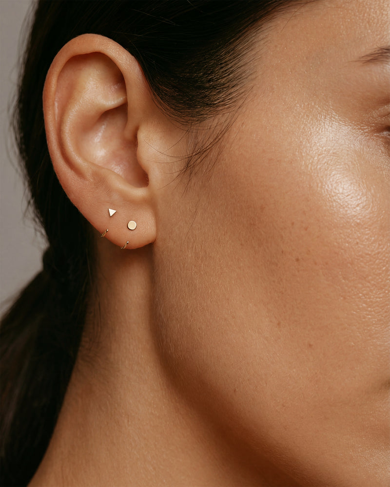 Open Disc Huggie Earrings