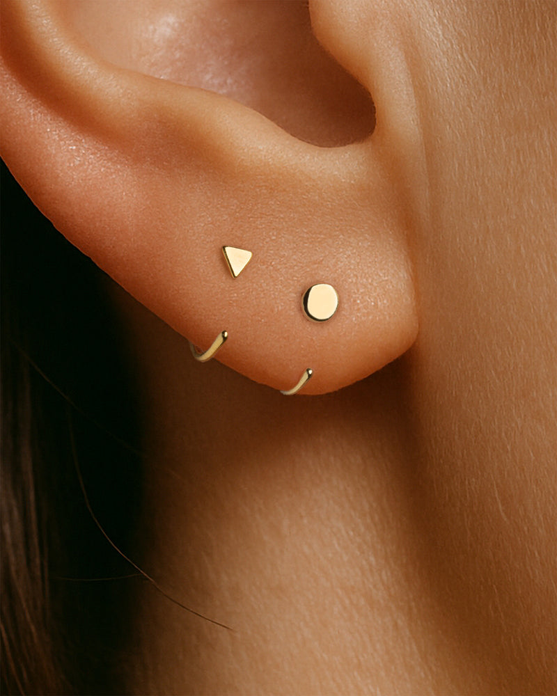 Open Triangle Huggie Earrings