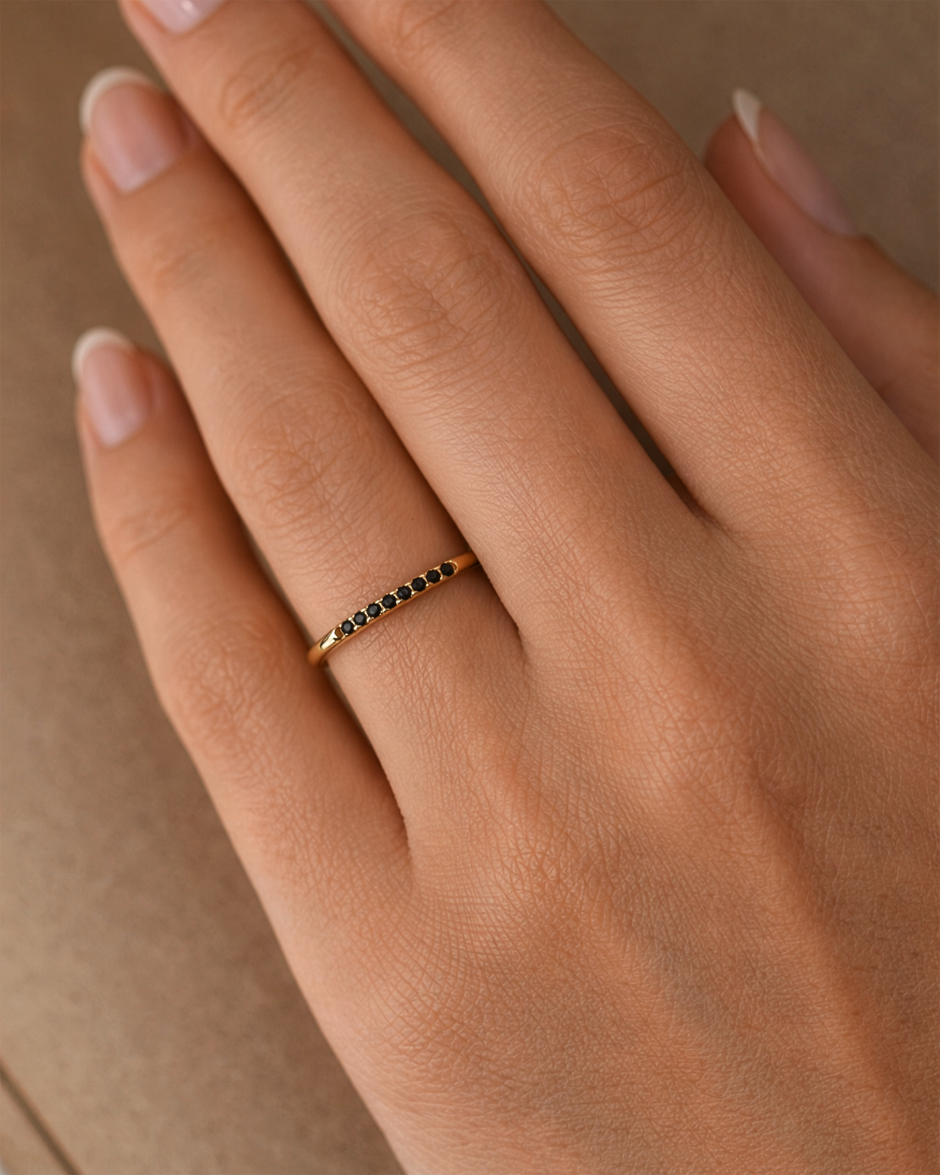 Organic Ring in Gold — Onyx — alternate view
