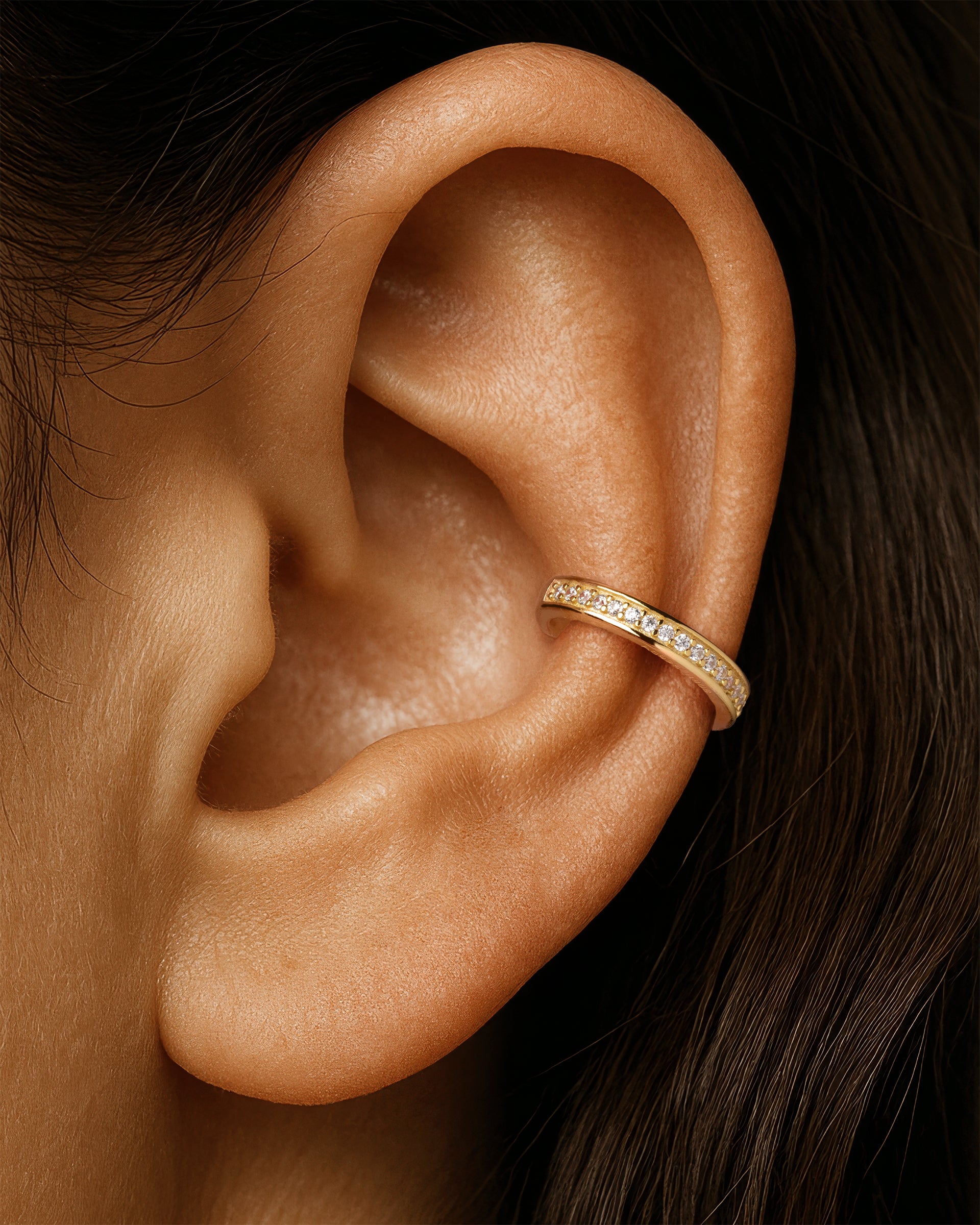 Pave Conch Ear Cuff in Gold — alternate view