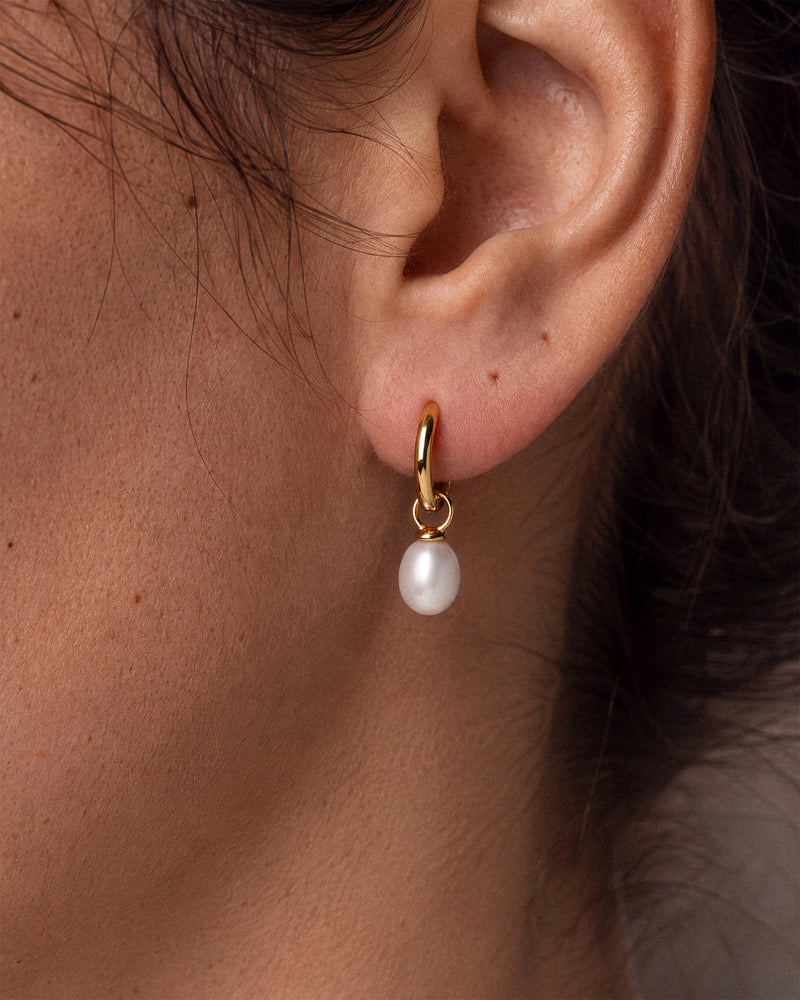 Pearl Charm Hoops
