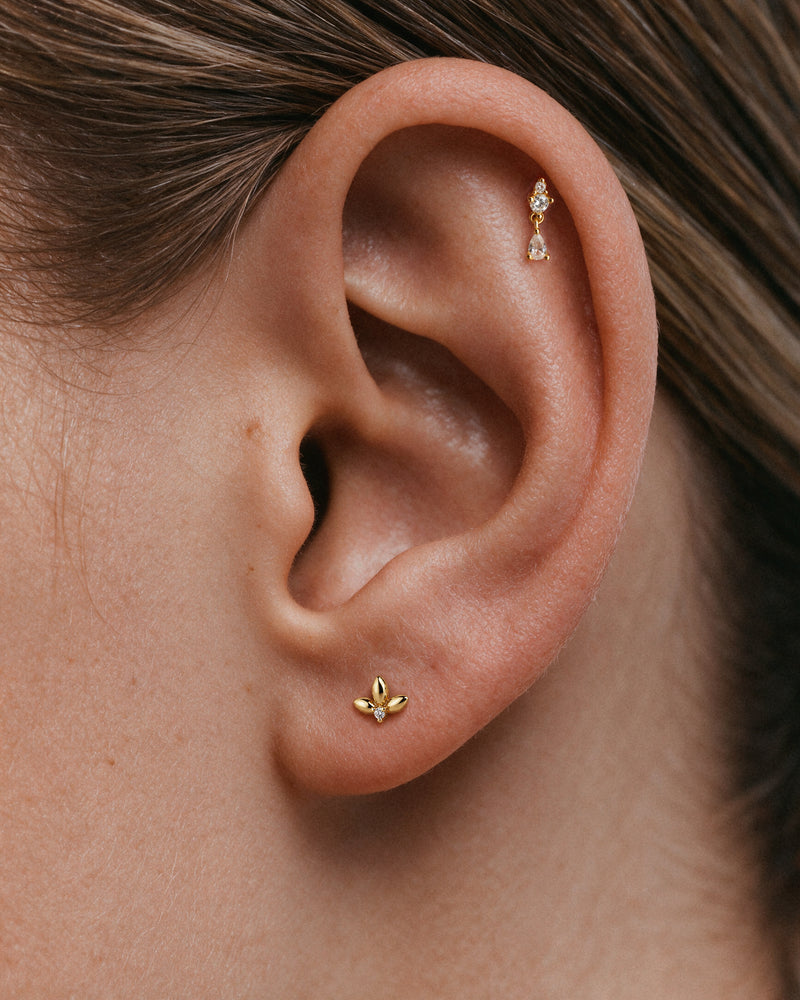 Three Stone Drop Labret Stud