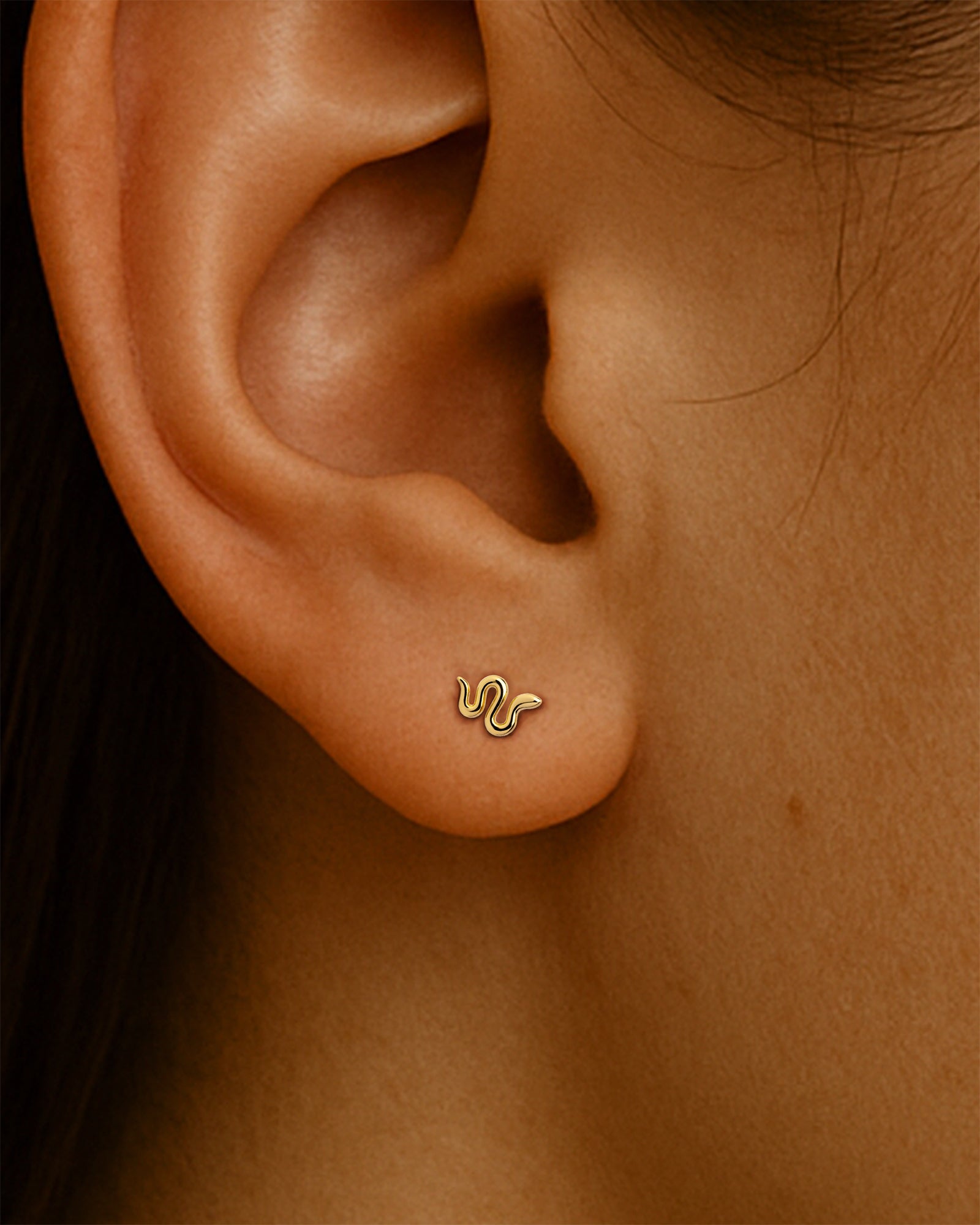 Snake Studs in Gold — alternate view