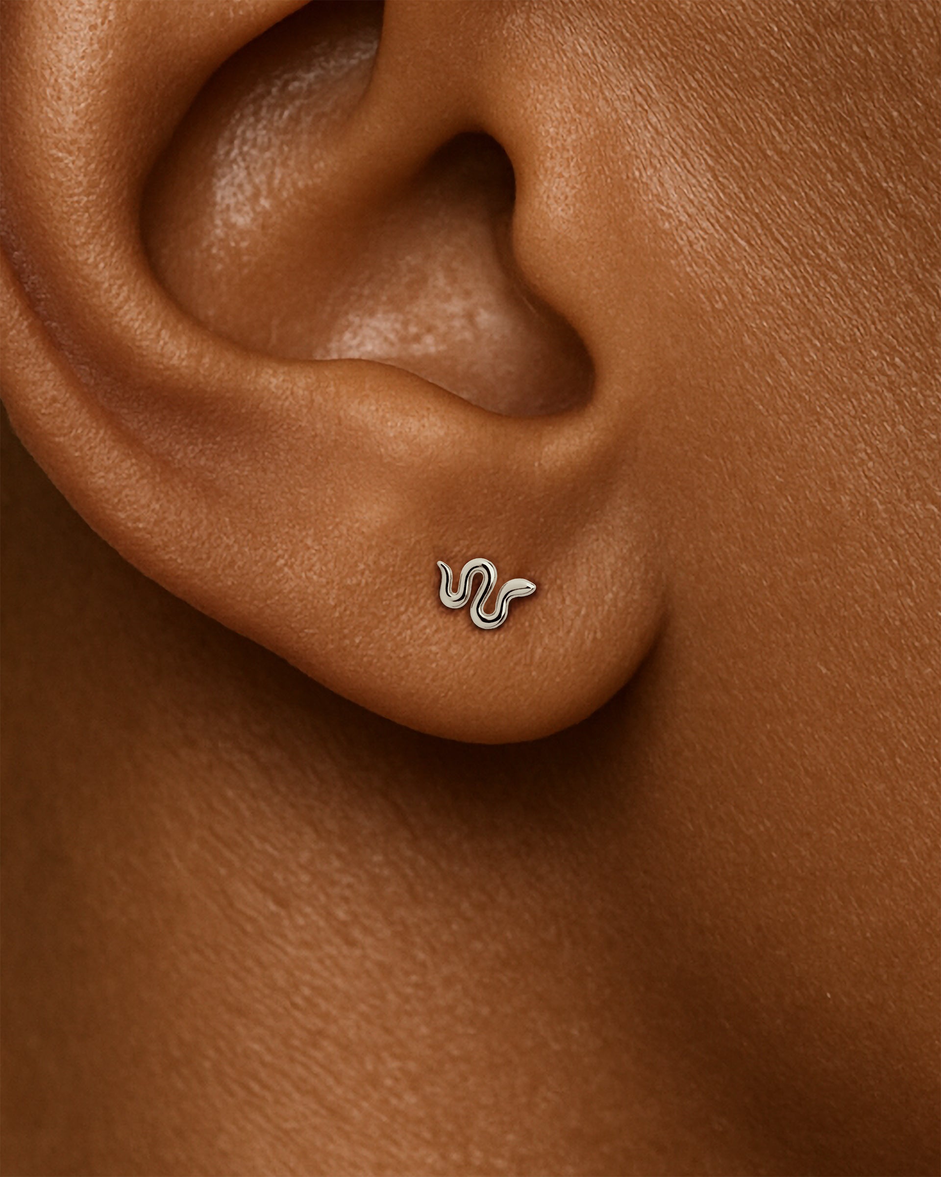 Snake Studs in Silver — alternate view