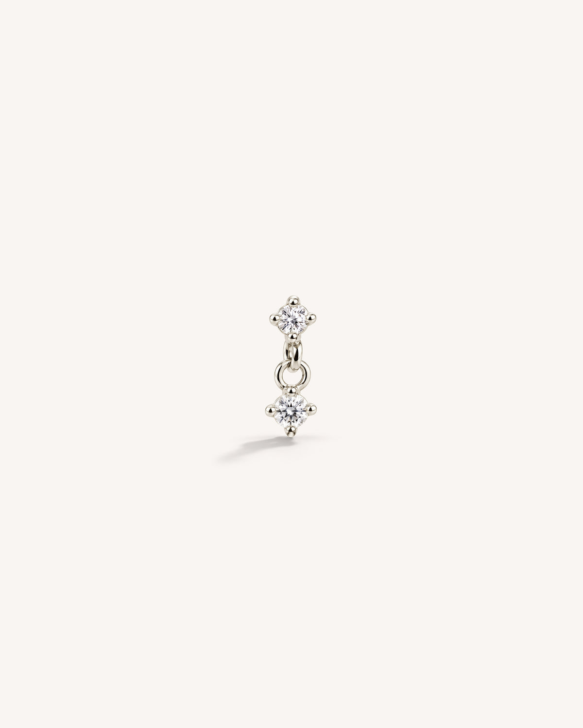 Flatback Solitaire Drop Labret Stud in Sterling Silver 