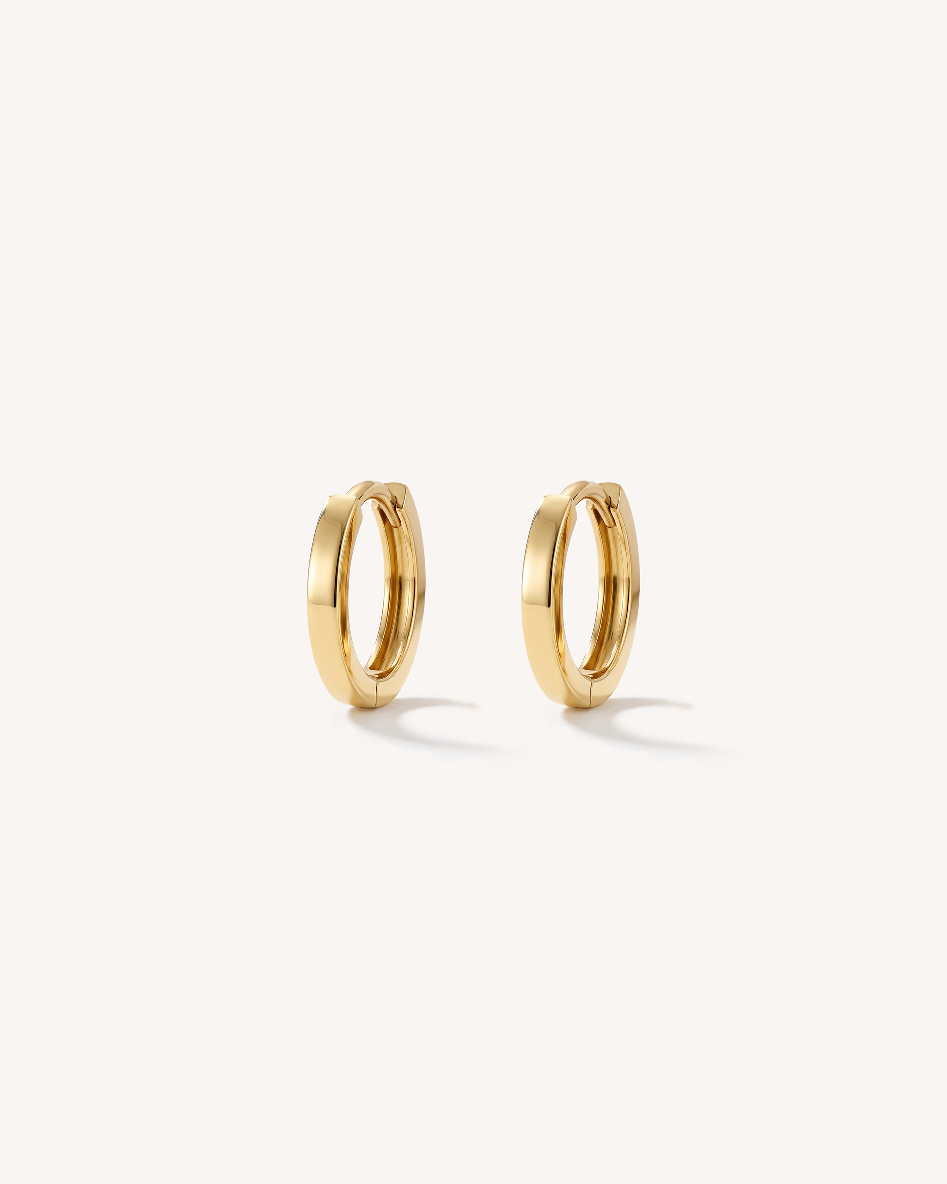 Square Edge Huggie Hoops - 6mm