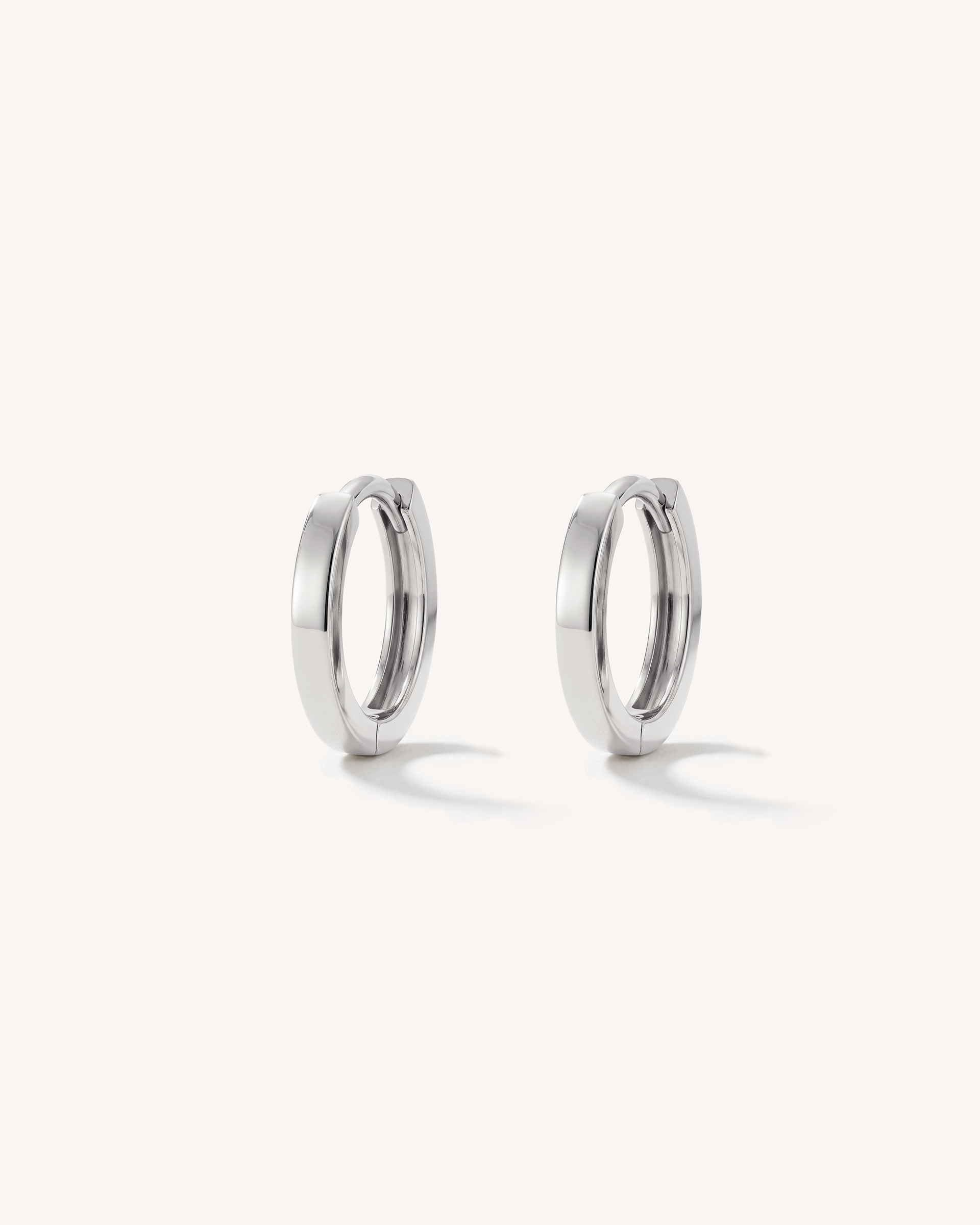 Square Edge Huggie Hoops - 7mm