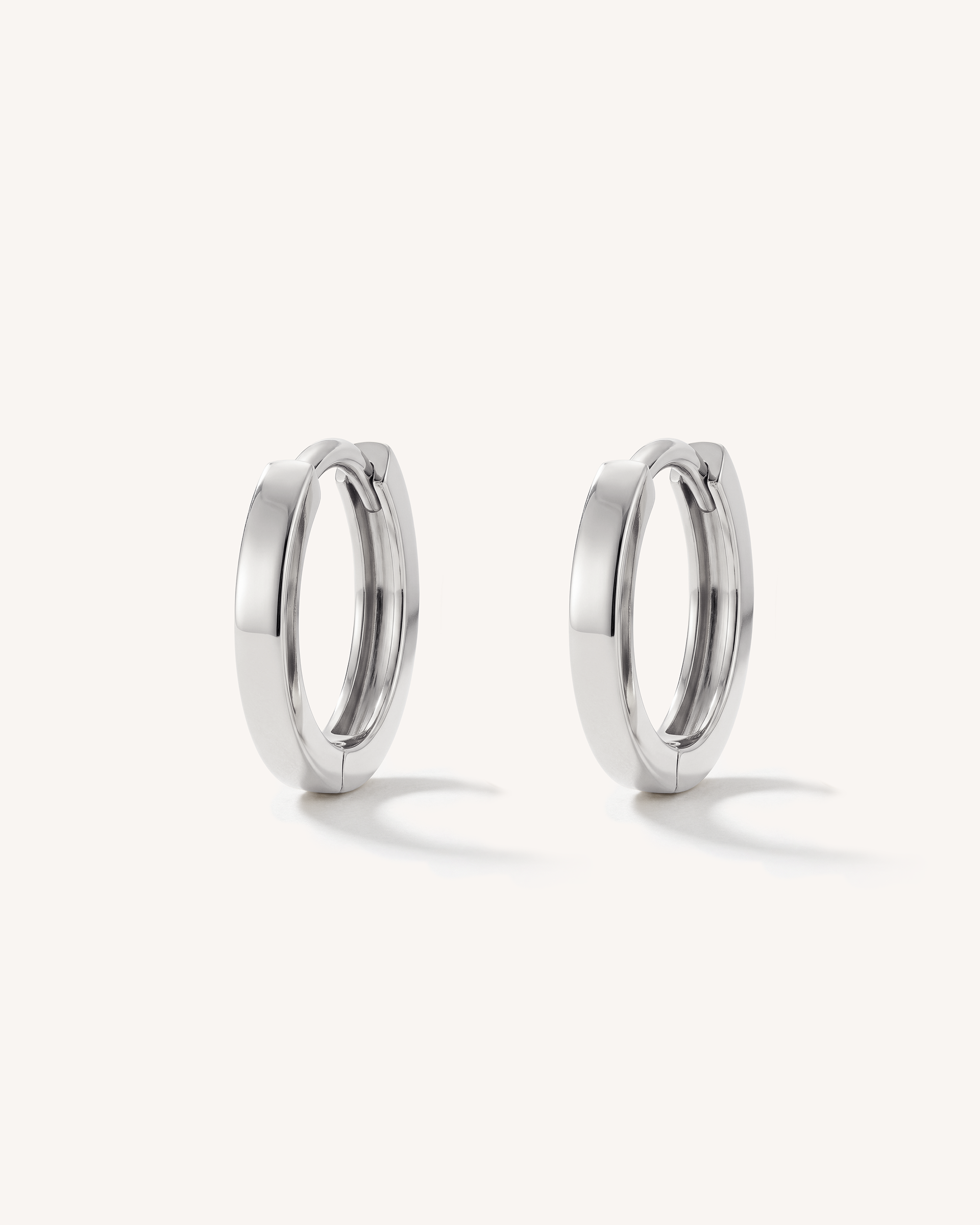 Square Edge Huggie Hoops - 8mm