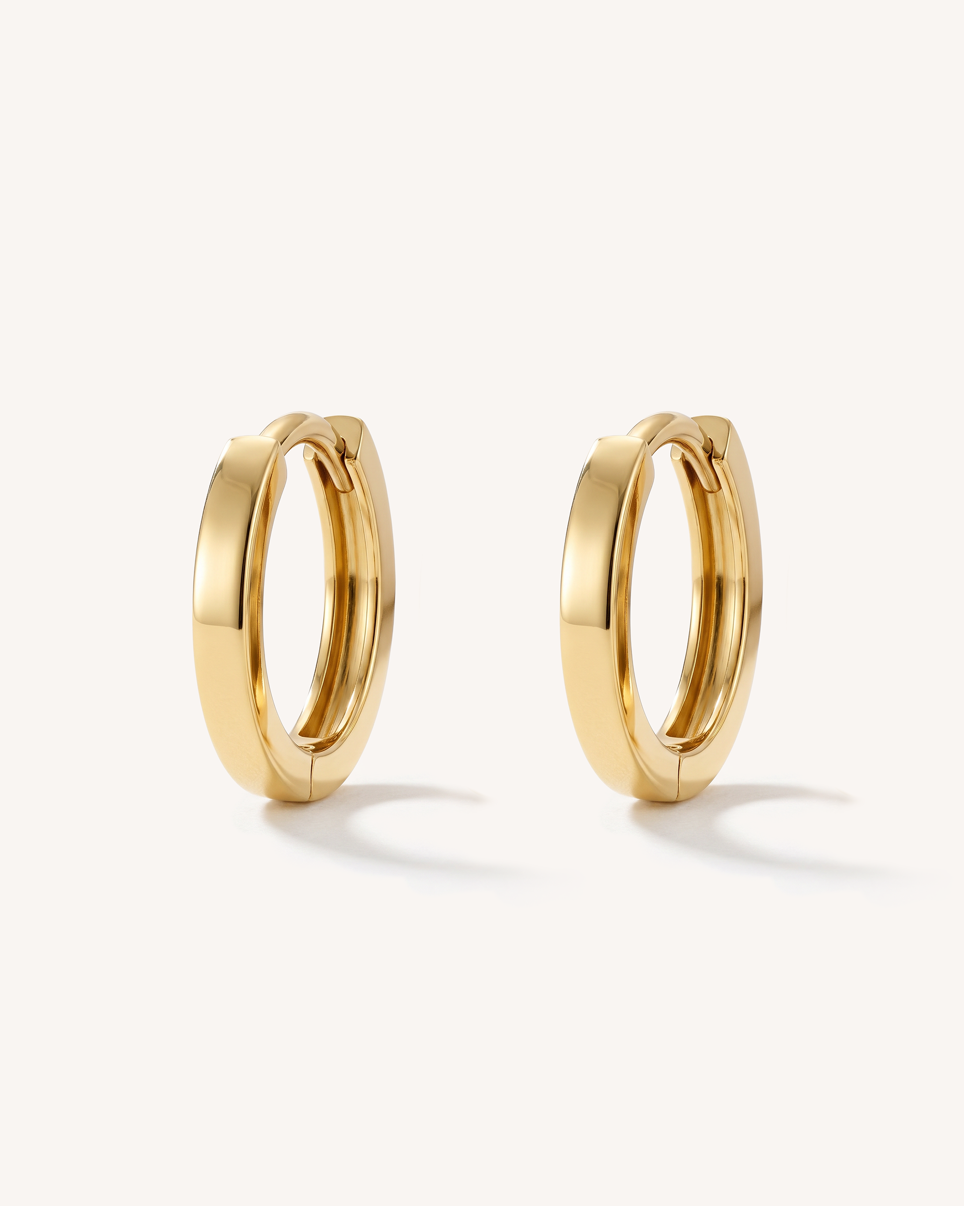 Square Edge Huggie Hoops - 9mm