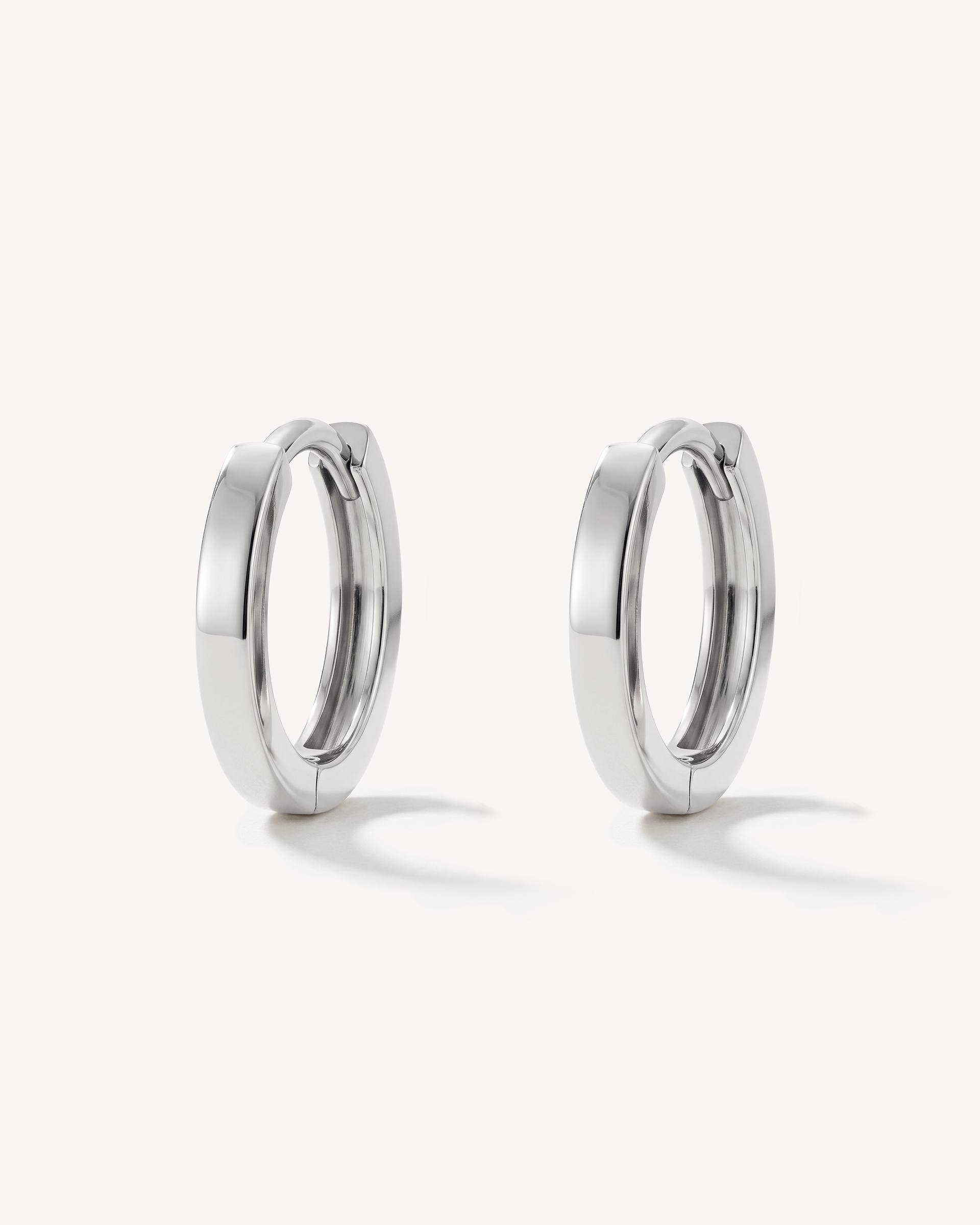 Square Edge Huggie Hoops - 9mm