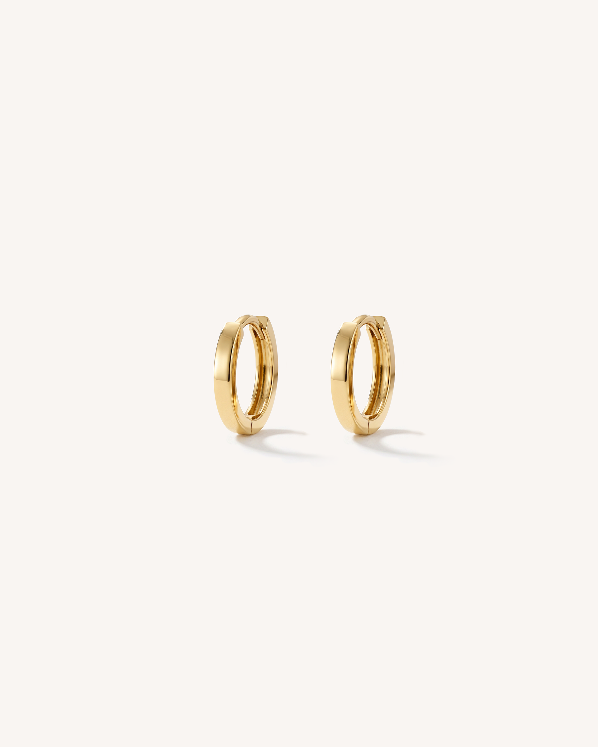 Square Edge Huggie Hoops 5mm in Gold