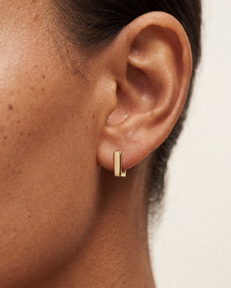 Square Huggie Hoops