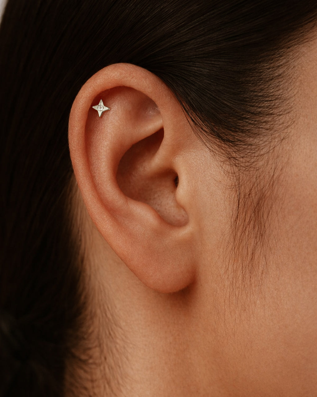 Star Labret Stud in Silver — alternate view