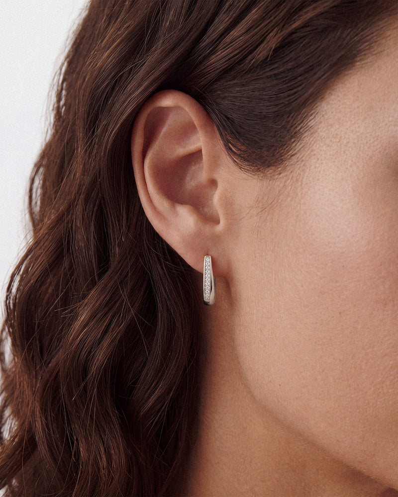 Curved Pave Hoops