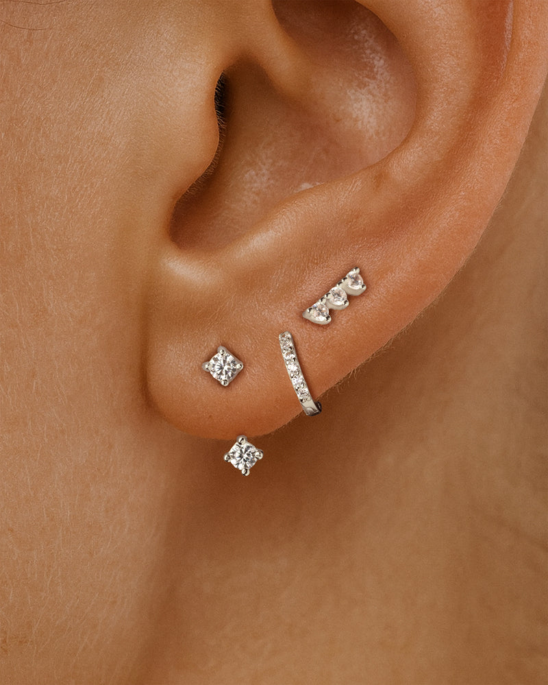 Solitaire Ear Jacket Stud Earrings