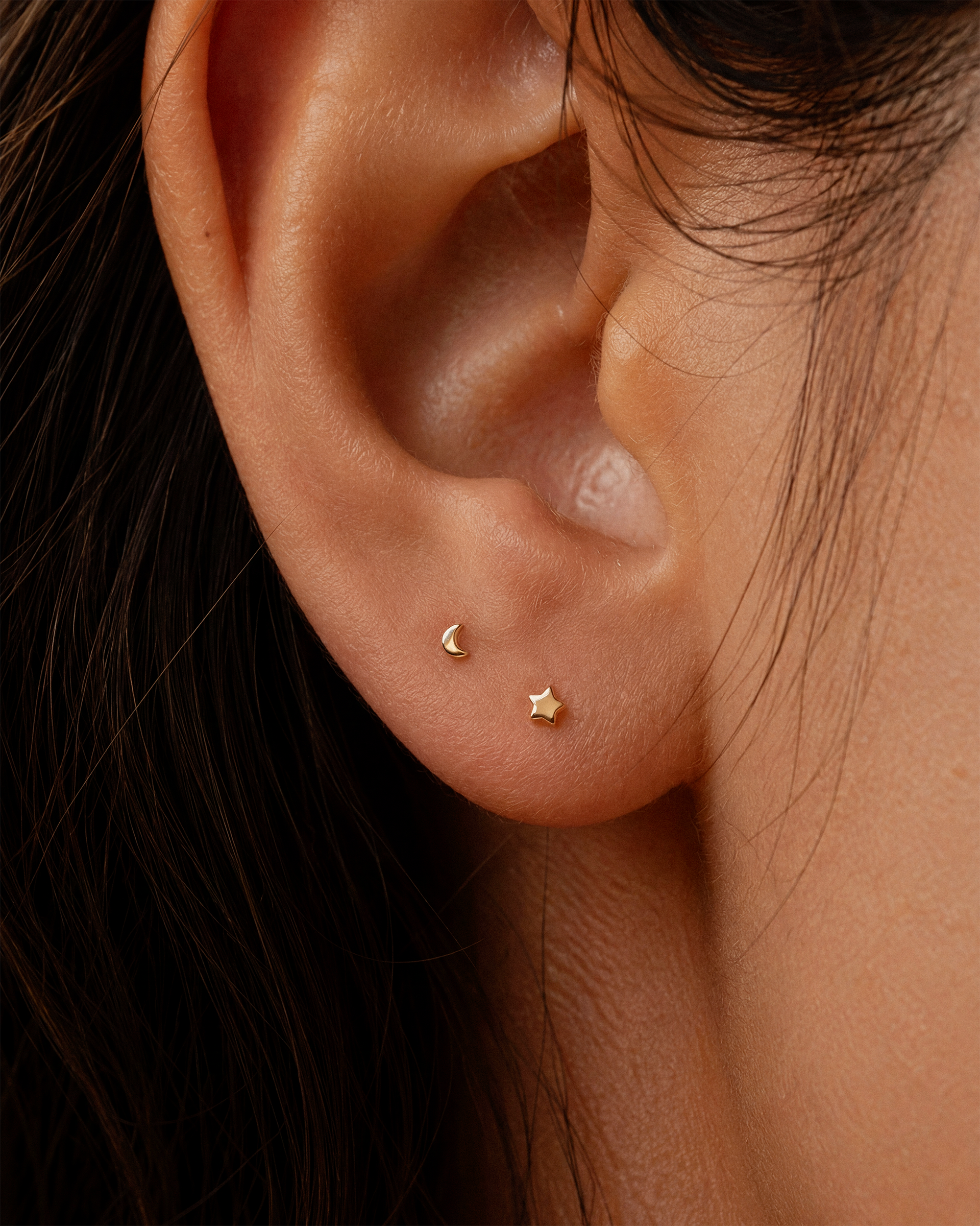 Tiny Star Studs in Gold — alternate view