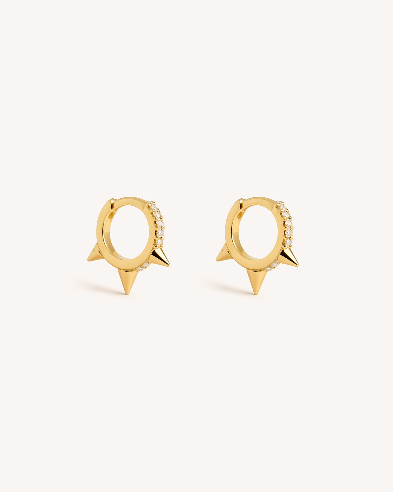 Trieste Pave Huggie Hoops in Gold