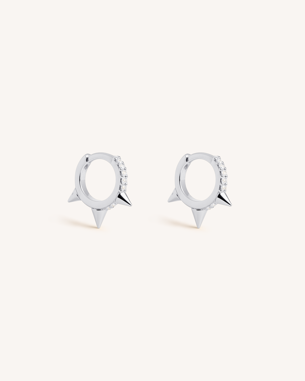 Trieste Pave Huggie Hoops in Silver