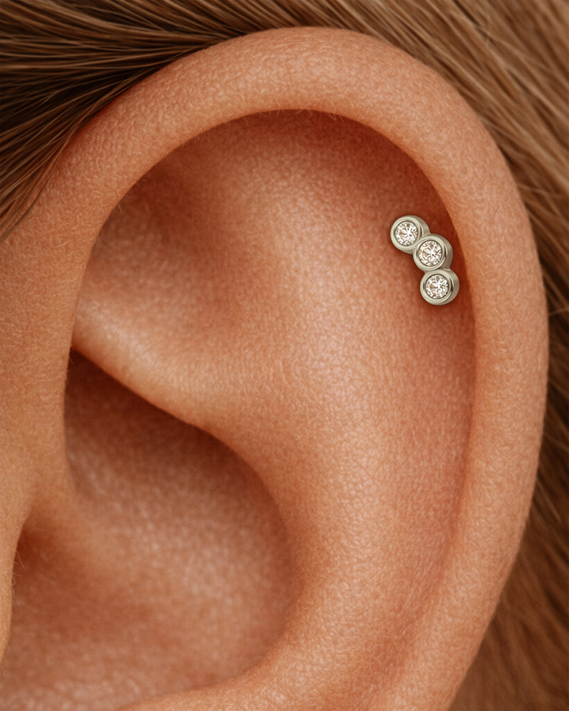 Trio Crystal Labret Stud