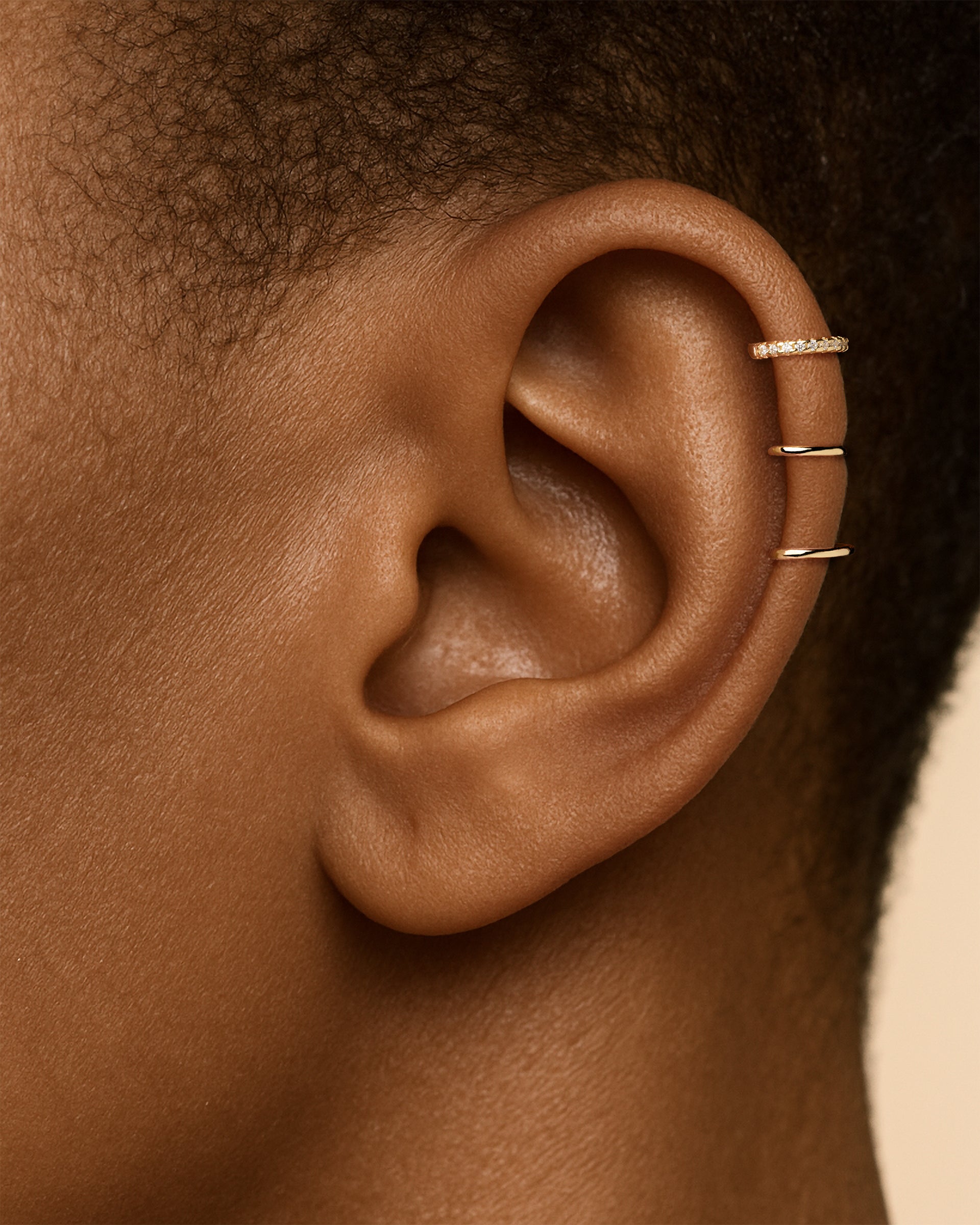 Triple Pave Ear Cuff in Gold — alternate view