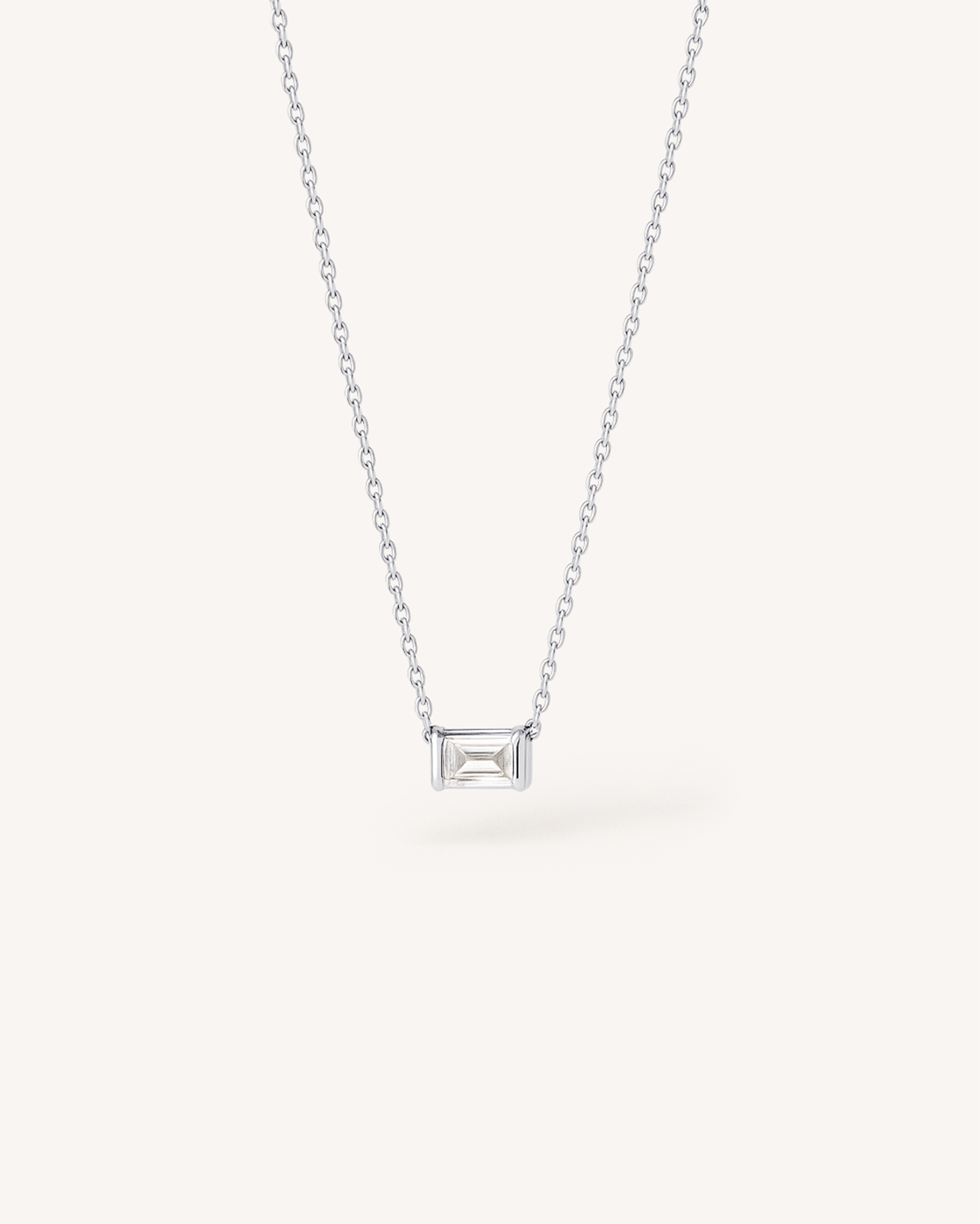 Baguette Necklace in Silver