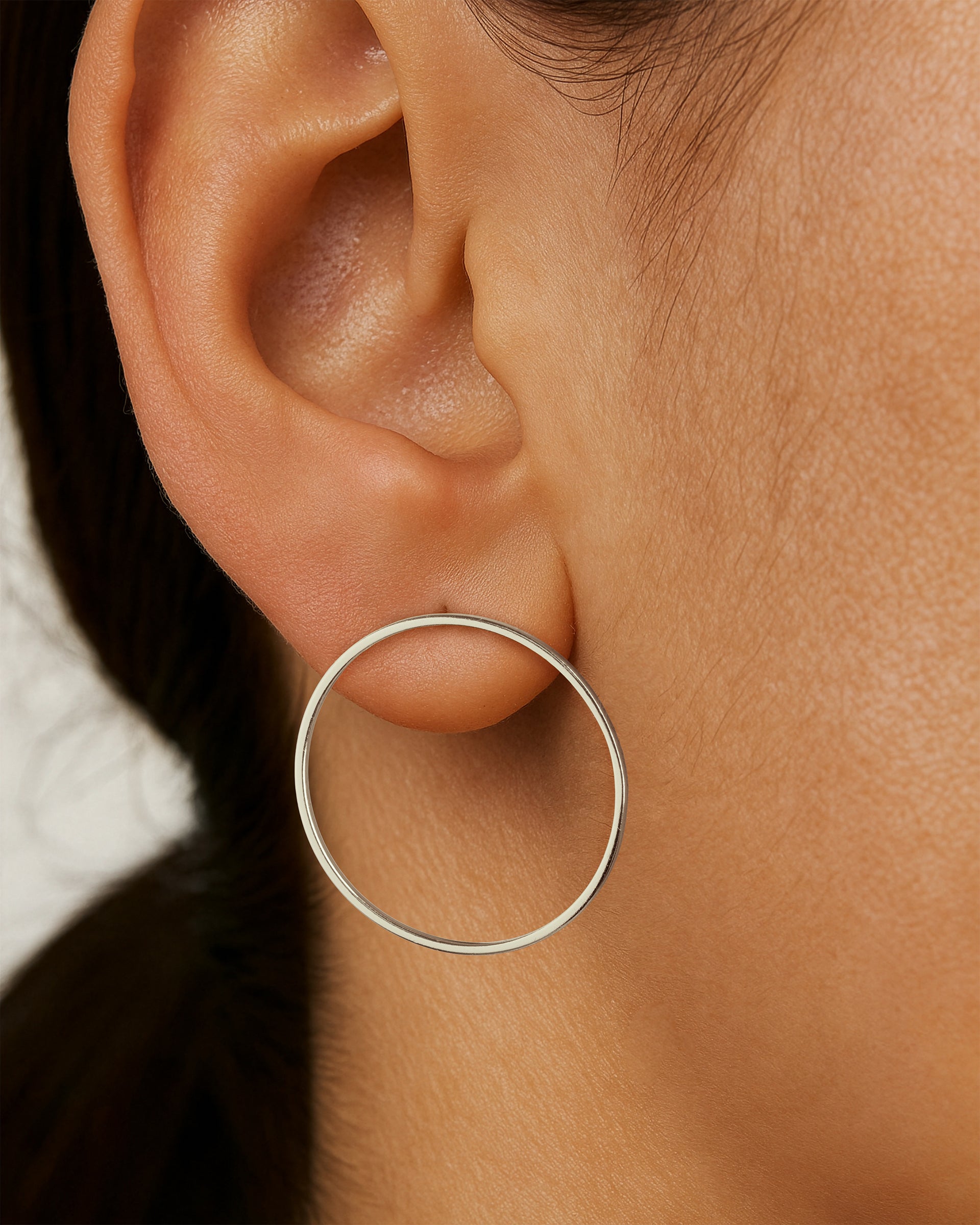 Big Circle Studs in Silver — alternate view