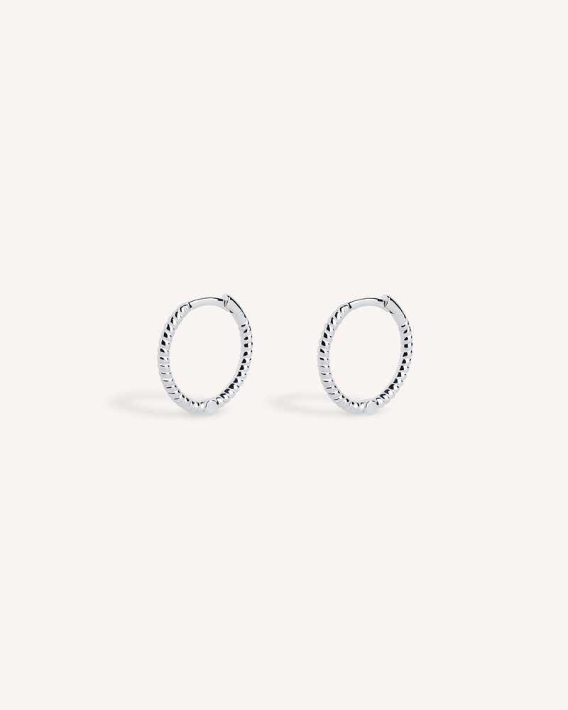 Thin Braid Hoops - 8mm