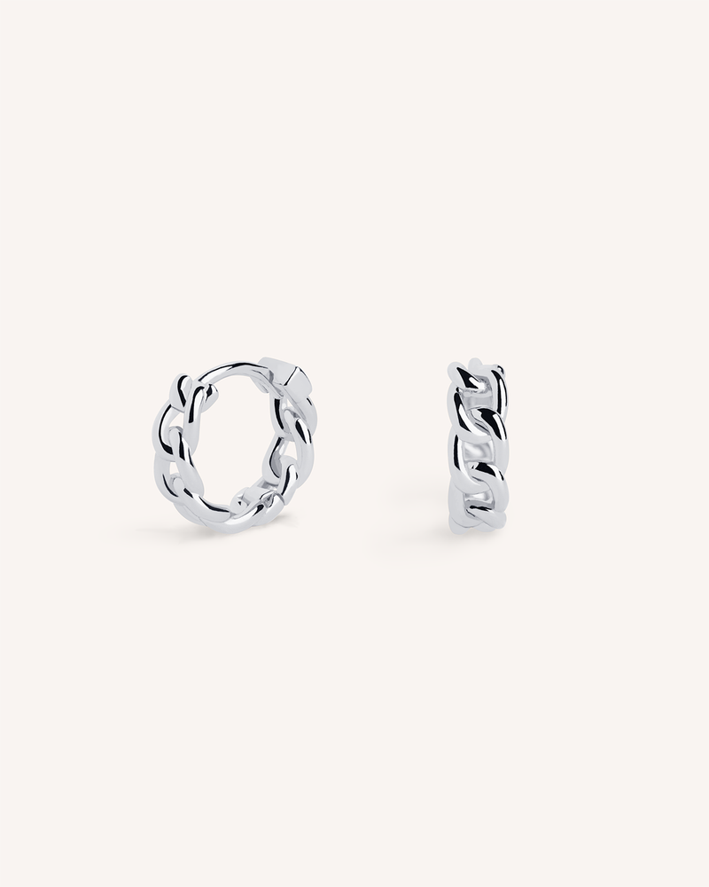 Chain Huggie Hoops