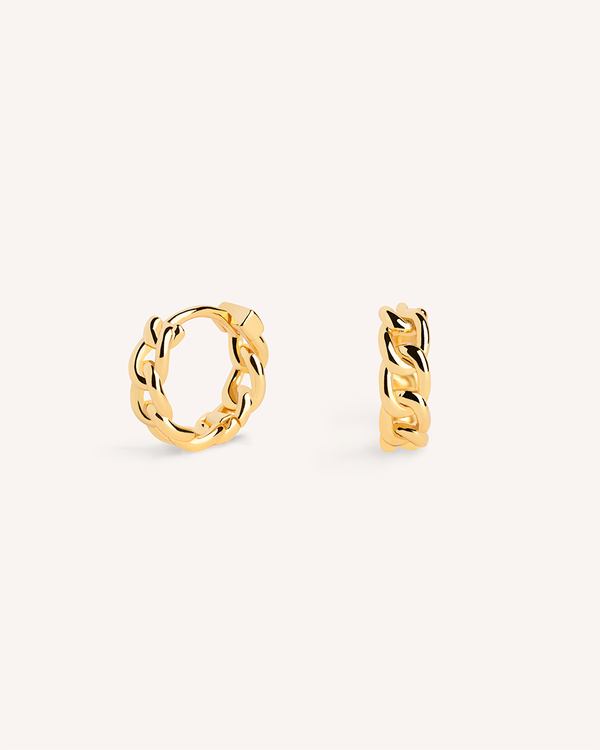 Chain Huggie Hoops