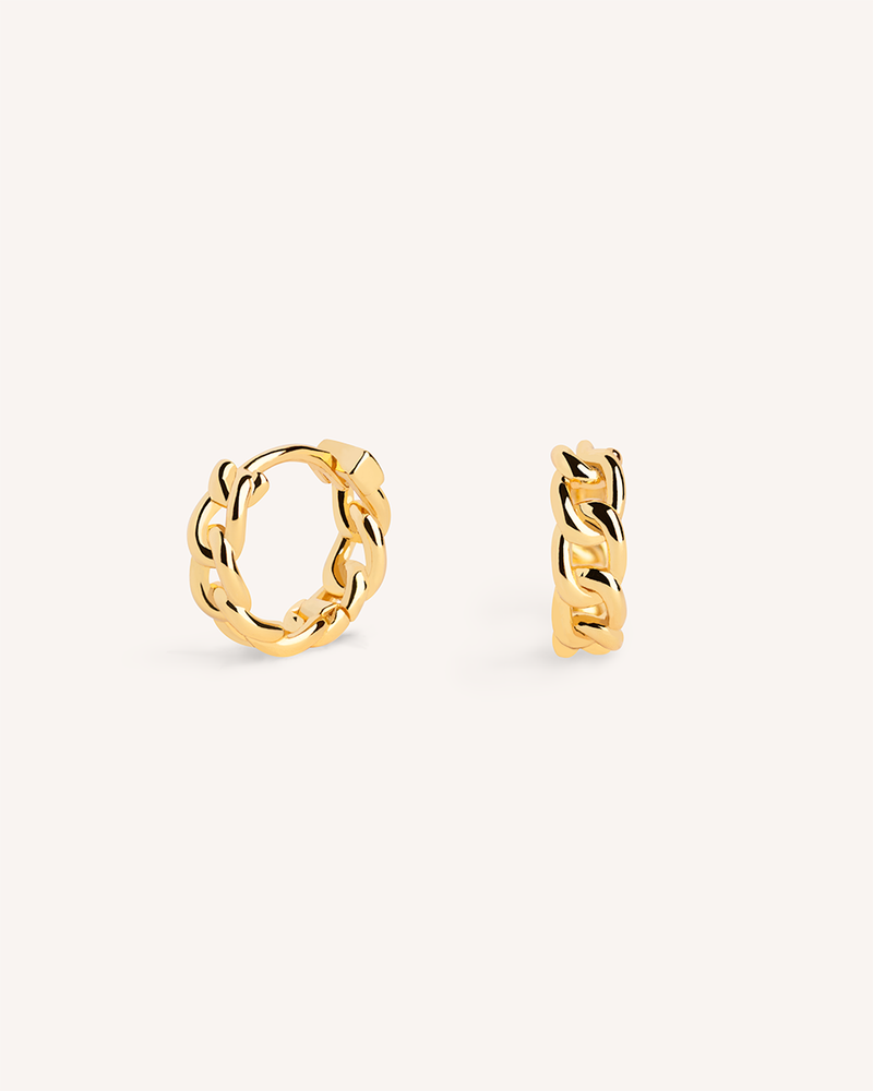 Chain Huggie Hoops