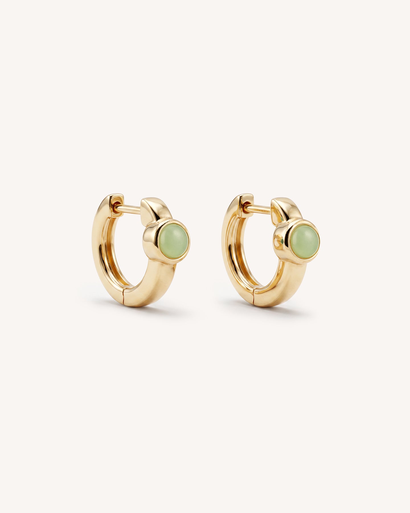 Chalcedony Huggie Hoops in Gold