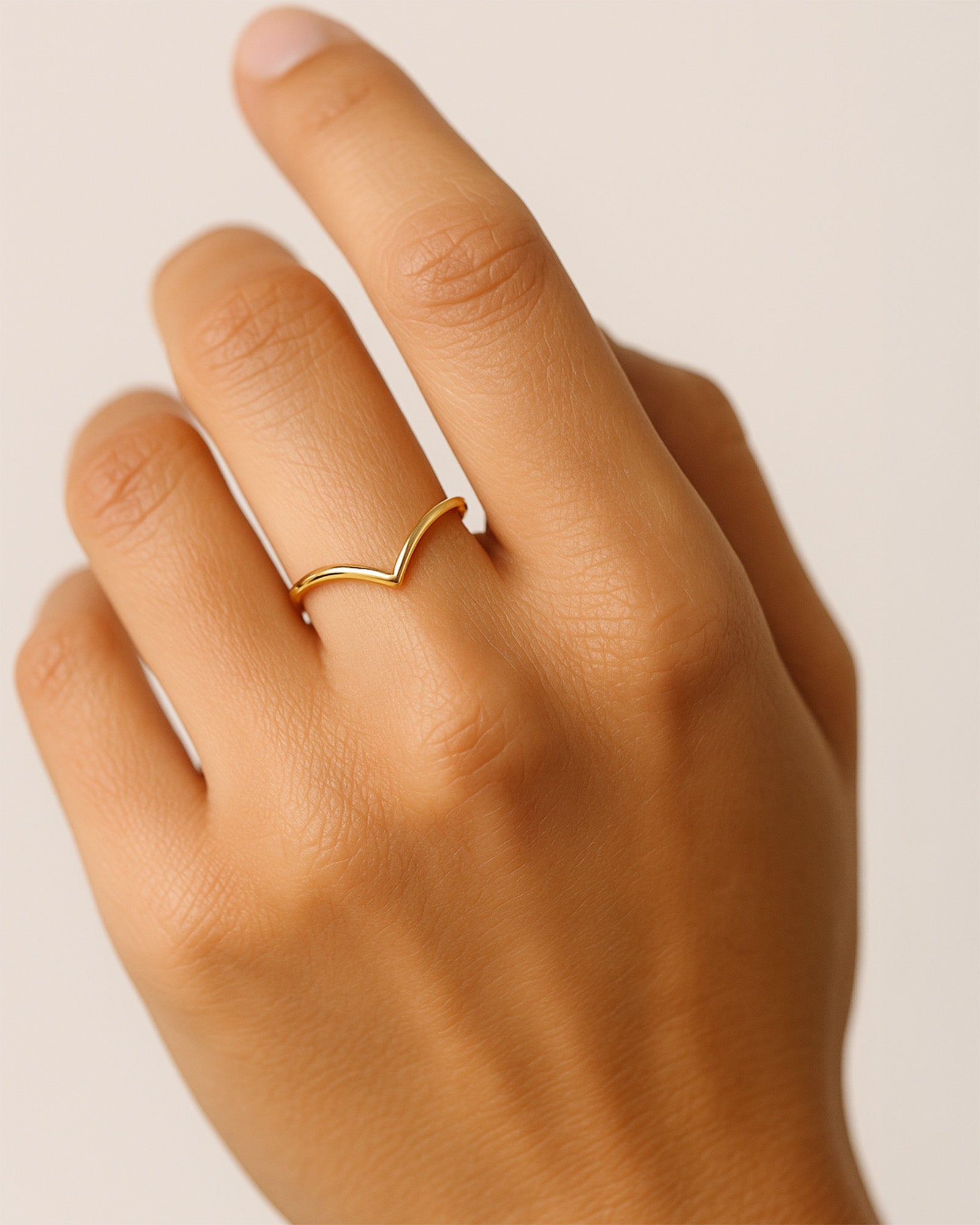 Chevron Ring in Gold — alternate view