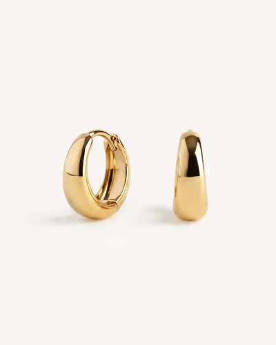 Chunky Teardrop Hoops 10mm in Gold