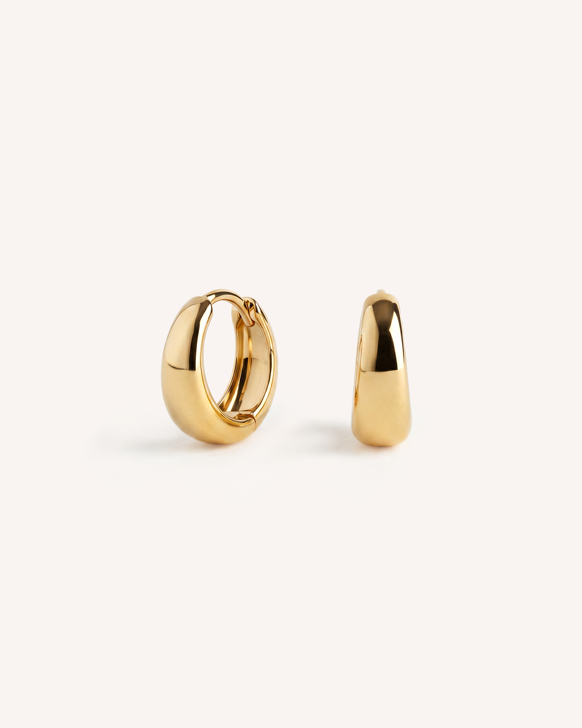 Tiny Chunky Teardrop Hoops 7mm in Gold