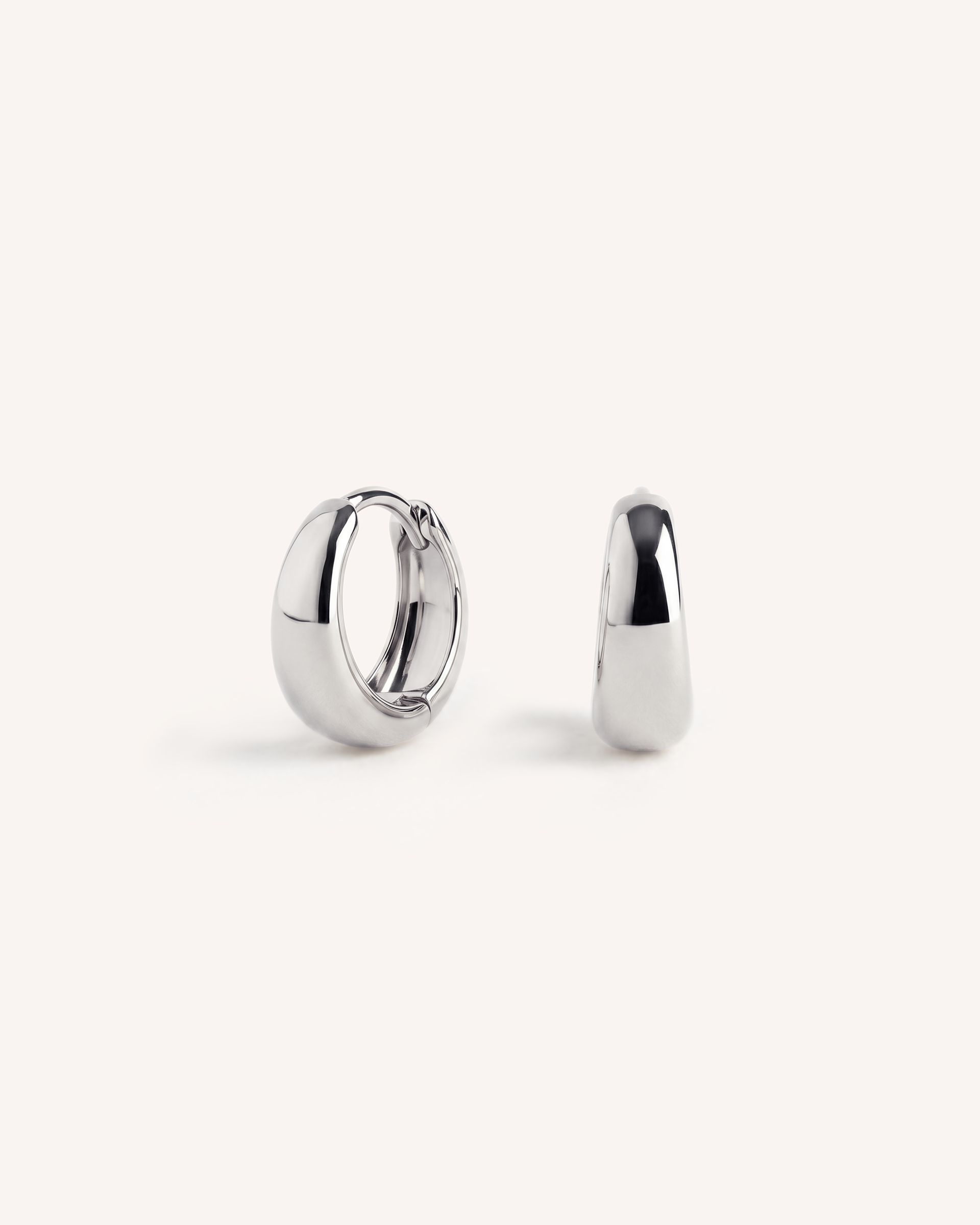 Tiny Chunky Teardrop Hoops 7mm in Silver