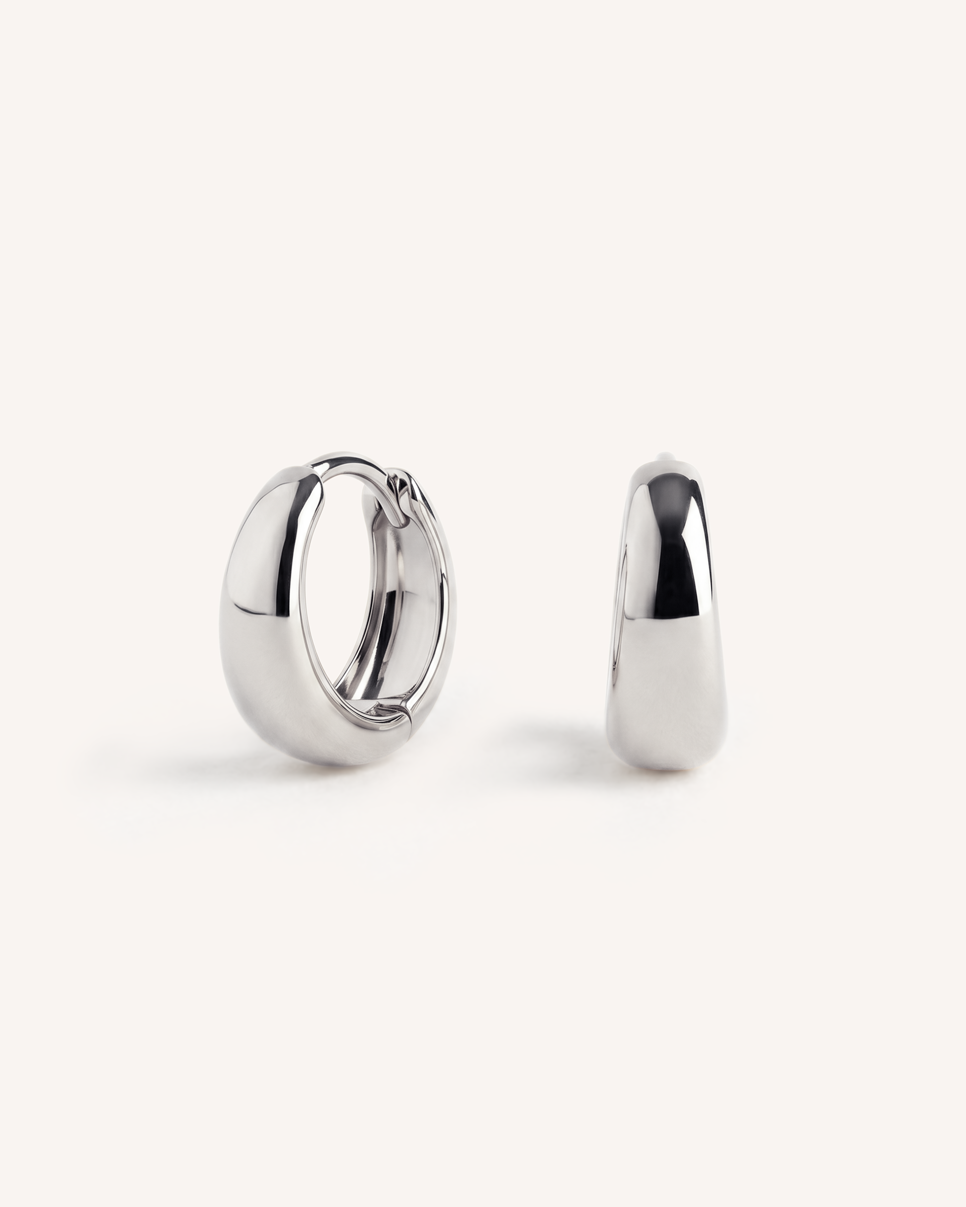 Chunky Teardrop Hoops 10mm in Silver