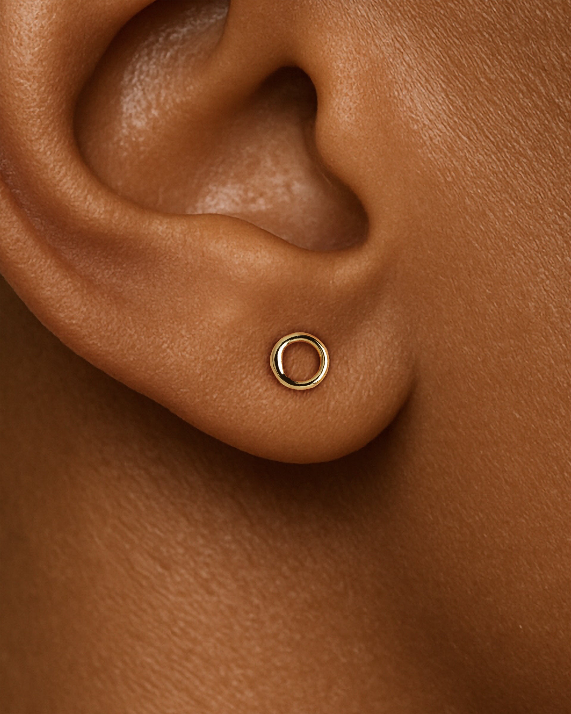 Small Circle Studs in Gold — alternate view