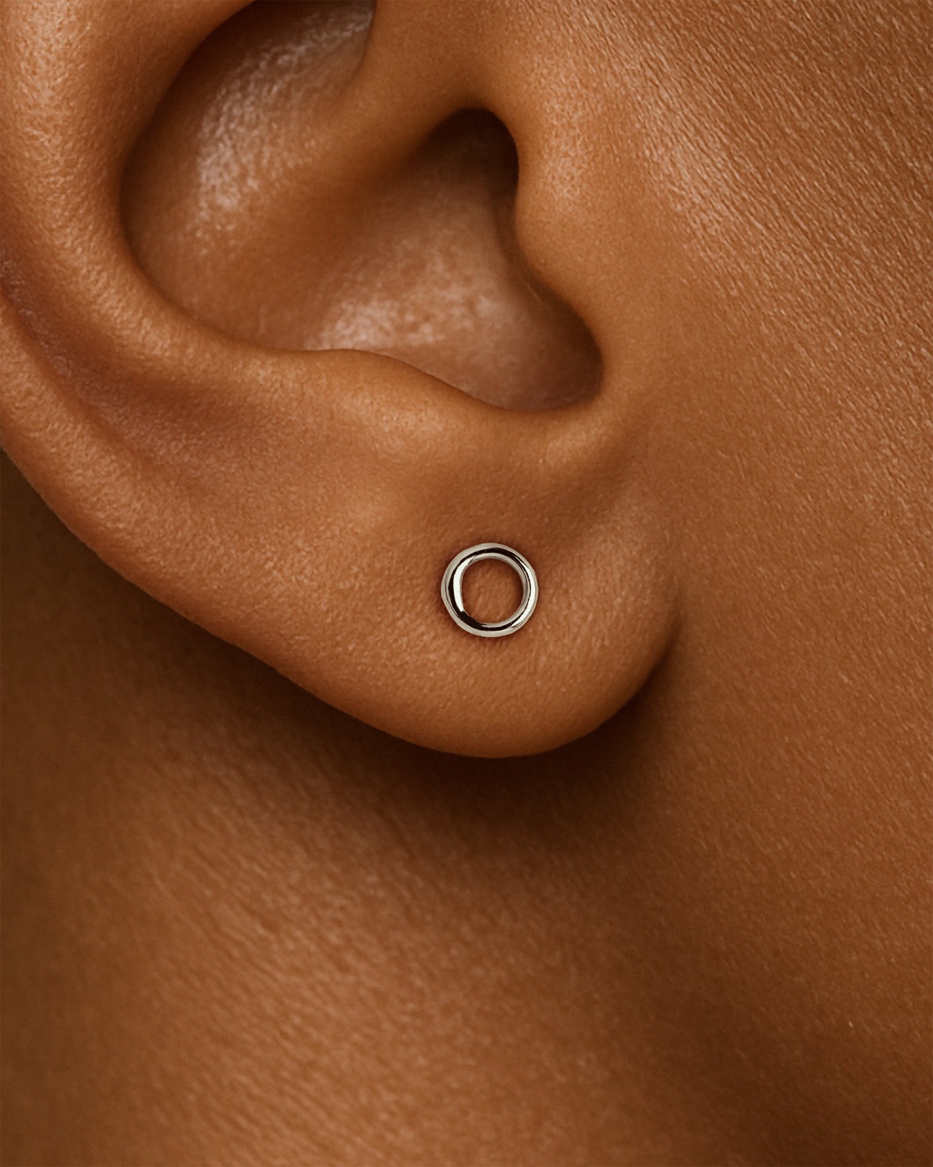 Small Circle Studs in Silver — alternate view