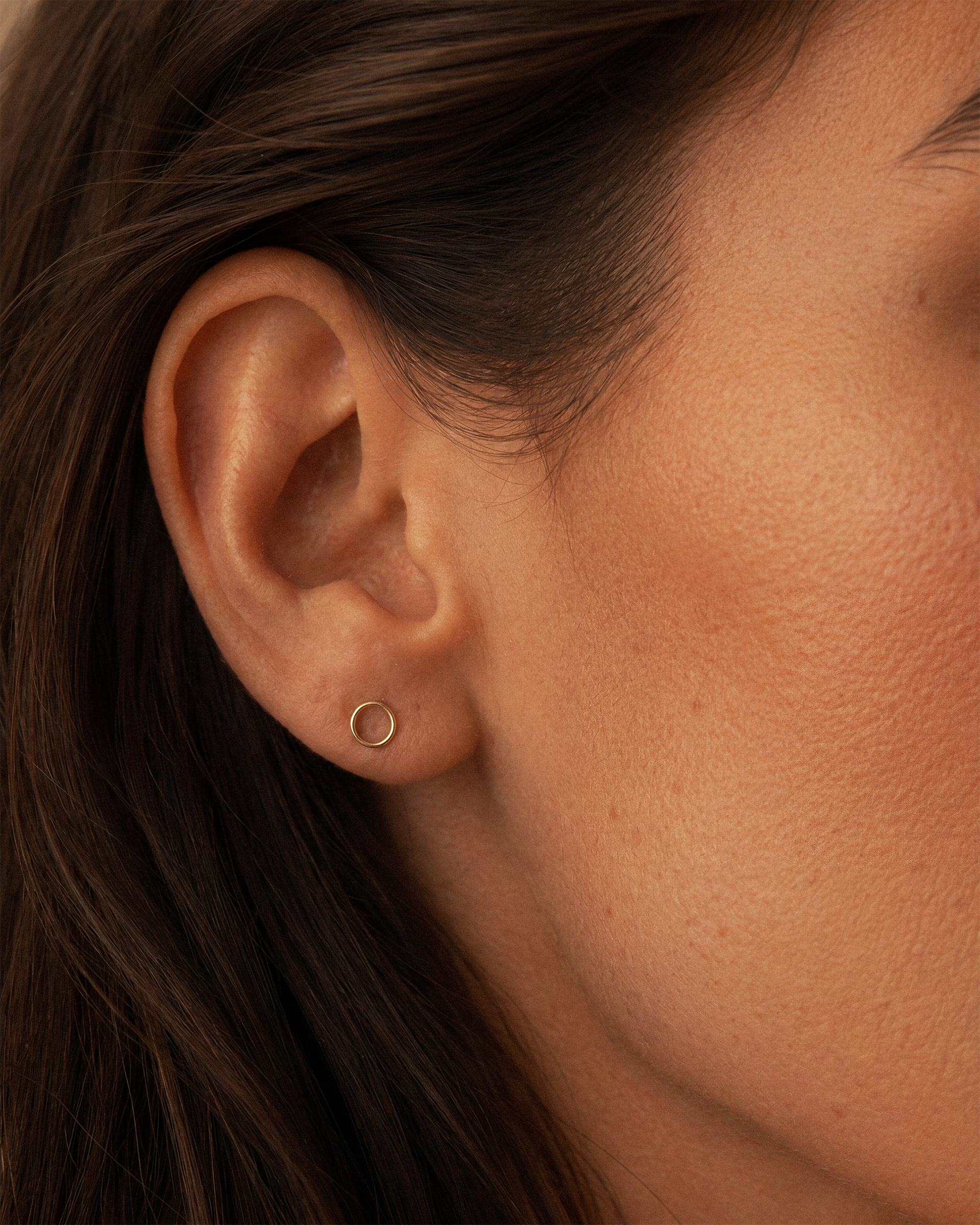 Small Circle Studs in Gold — alternate view