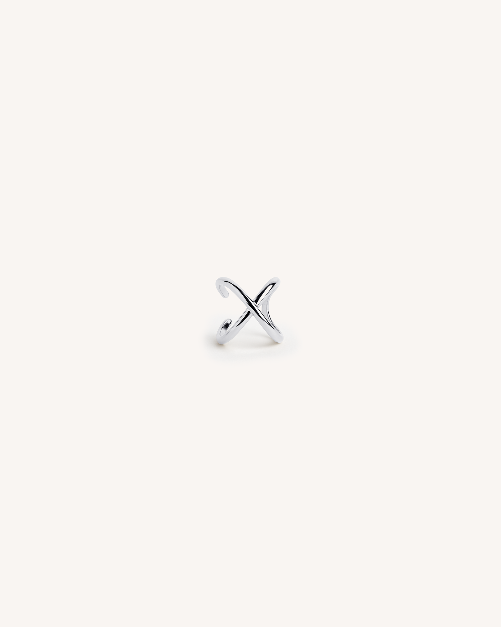 Criss Cross Helix Ear Cuff in Silver