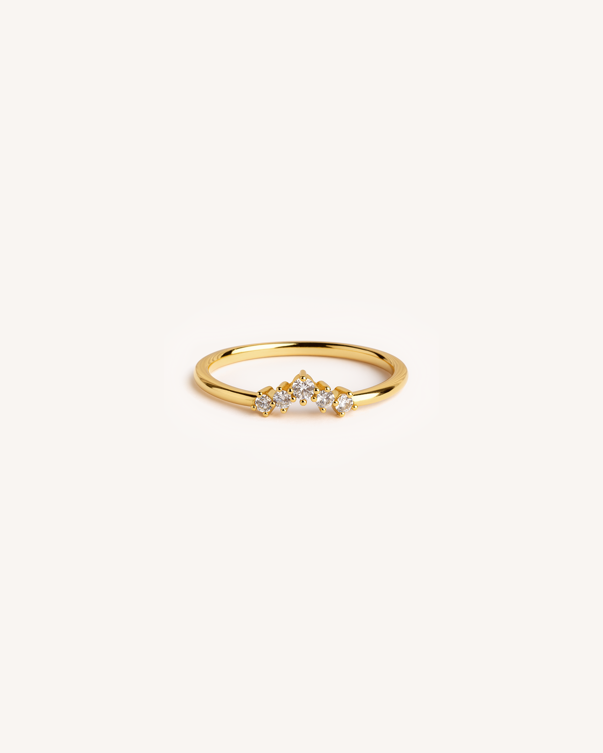 Crystal Chevron Ring in Gold