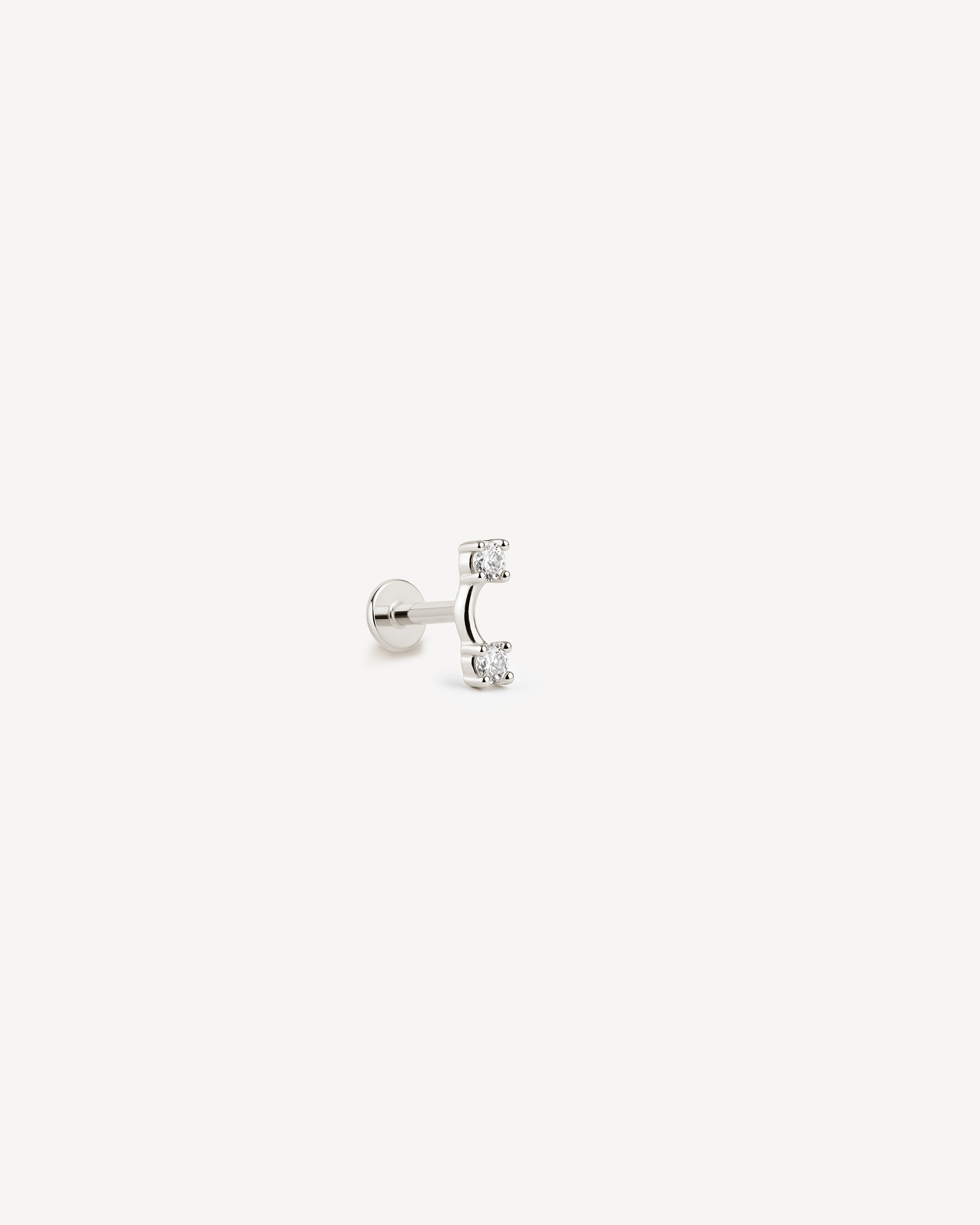 Curve Labret Stud in Silver